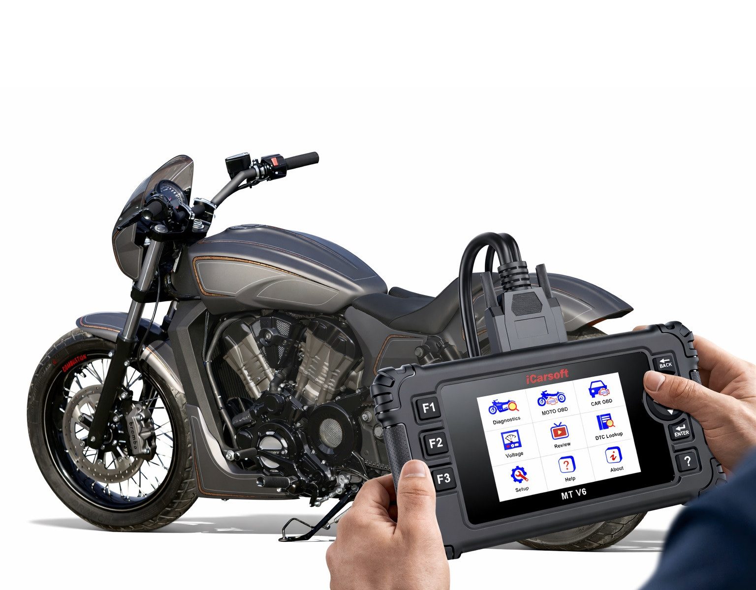 iCarsoft OBD2-Diagnosegerät MT V6 für VICTORY Motorräder OBD Scanner +Adapter +Updates