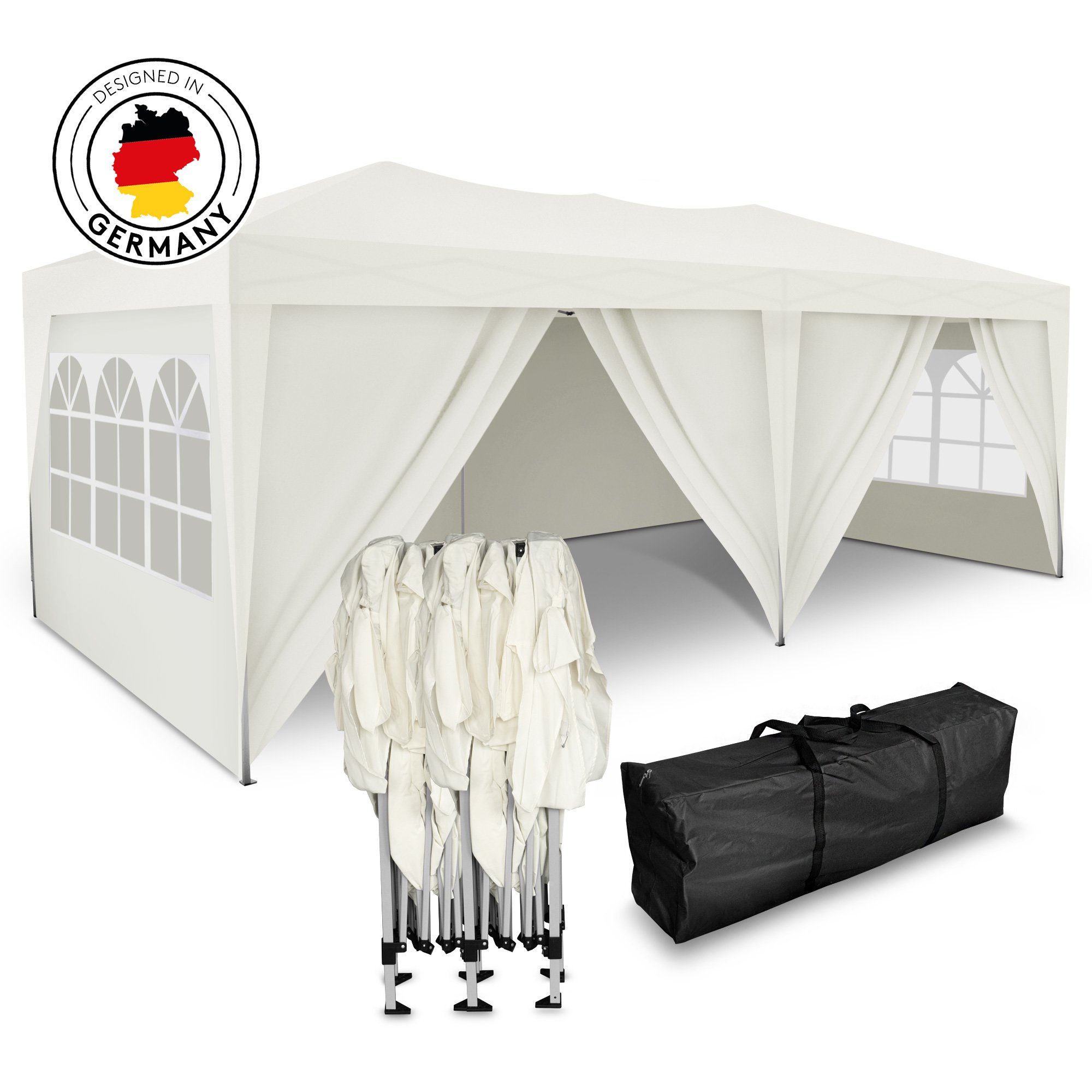 Kronenburg Partyzelt 3x6m wasserdicht - Gartenpavillon, Faltpavillon stabil günstig online kaufen
