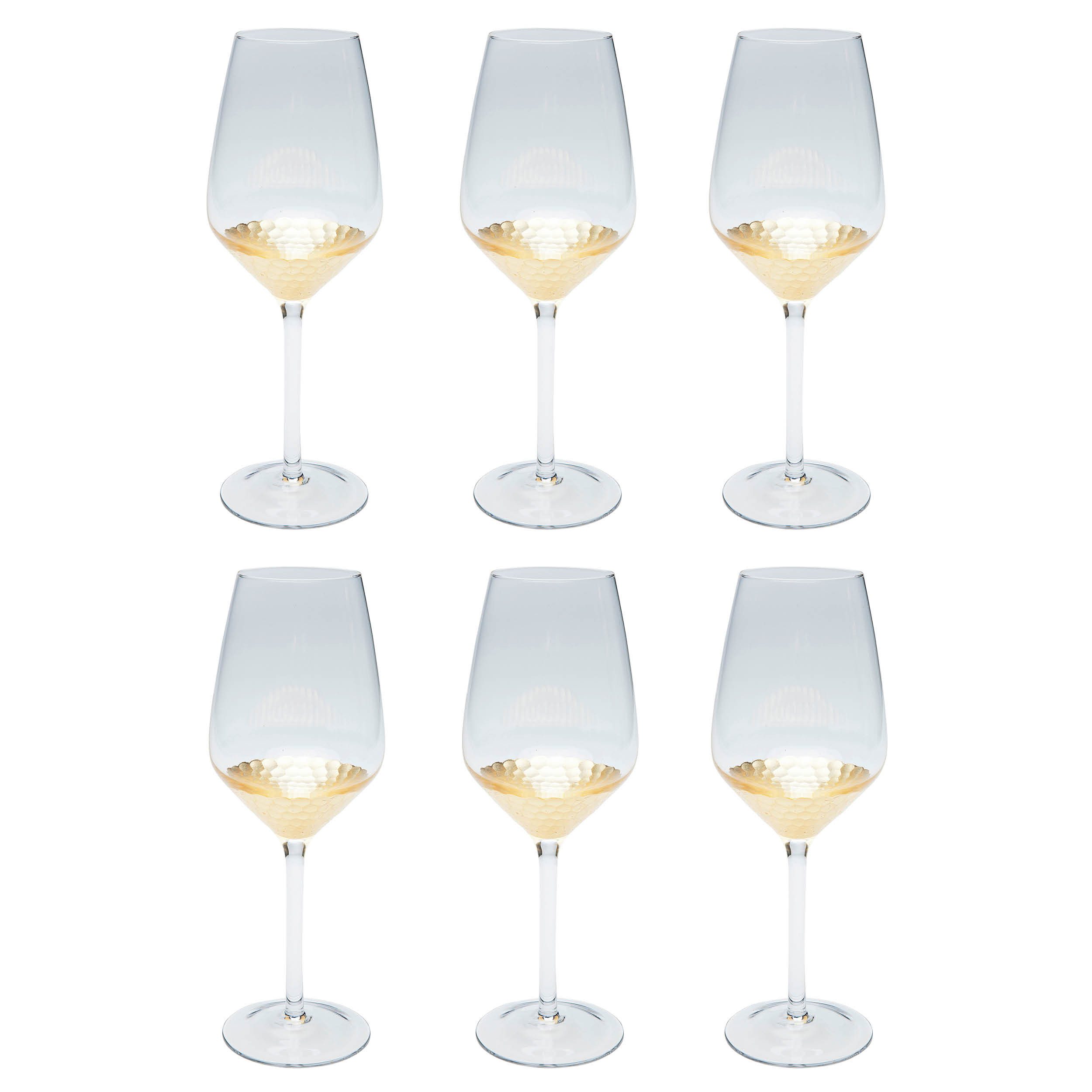 Kare Design Glas Gobi, 6-tlg., Glas, Rotwein-, Sekt- oder Wasserglas