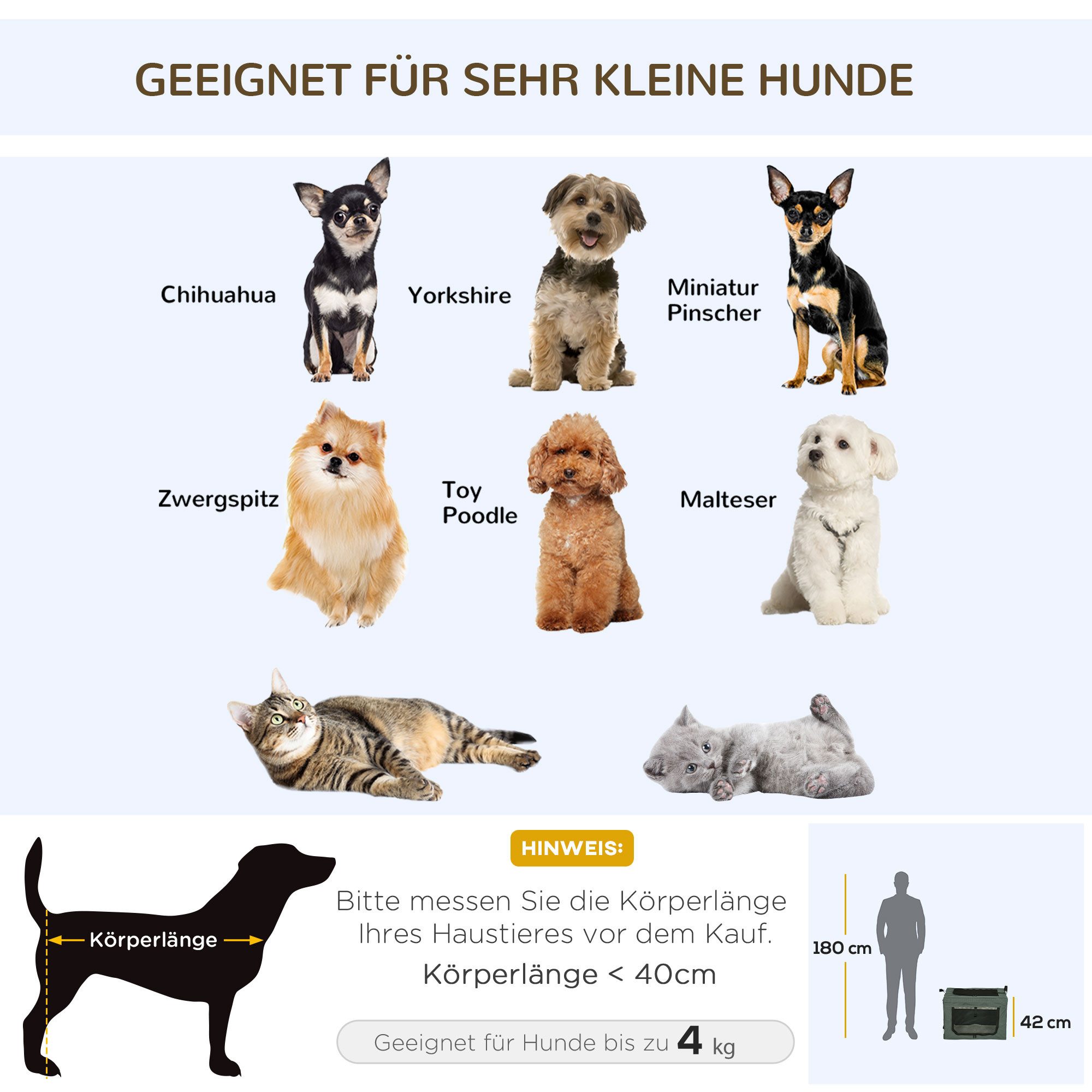 furnicato Hunde-Transportbox Reisebox für Haustiere 60L x 42B x 42H cm Grau