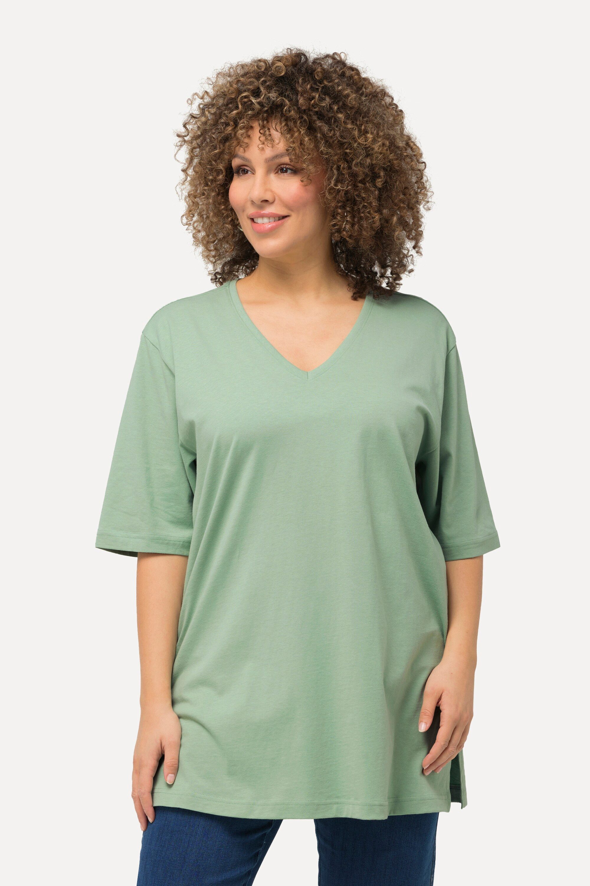 Ulla Popken T-Shirt T-Shirt V-Ausschnitt Relaxed günstig online kaufen