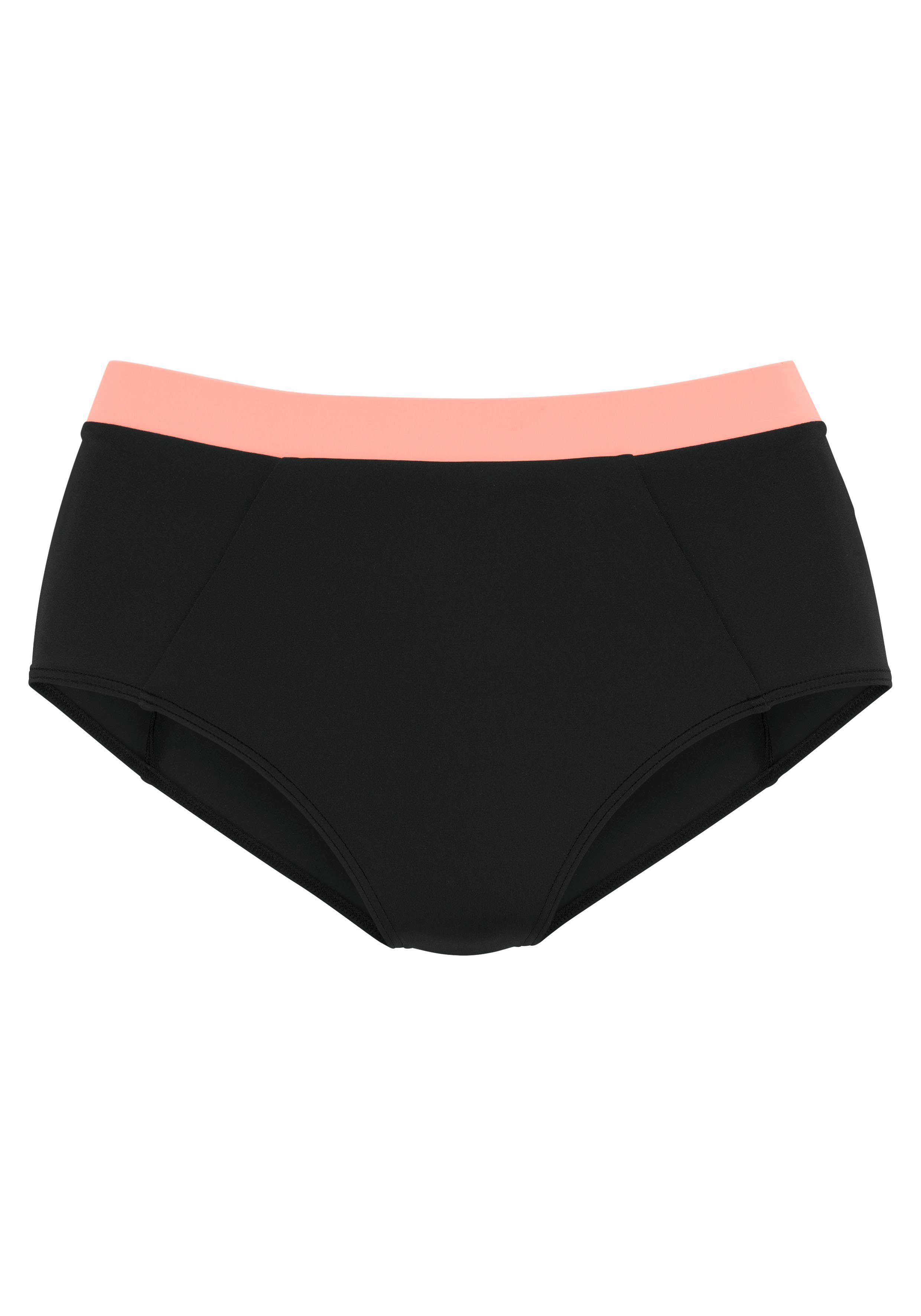 LASCANA ACTIVE Highwaist-Bikini-Hose Janni mit kontrastfarbigen Bündchen mehr
