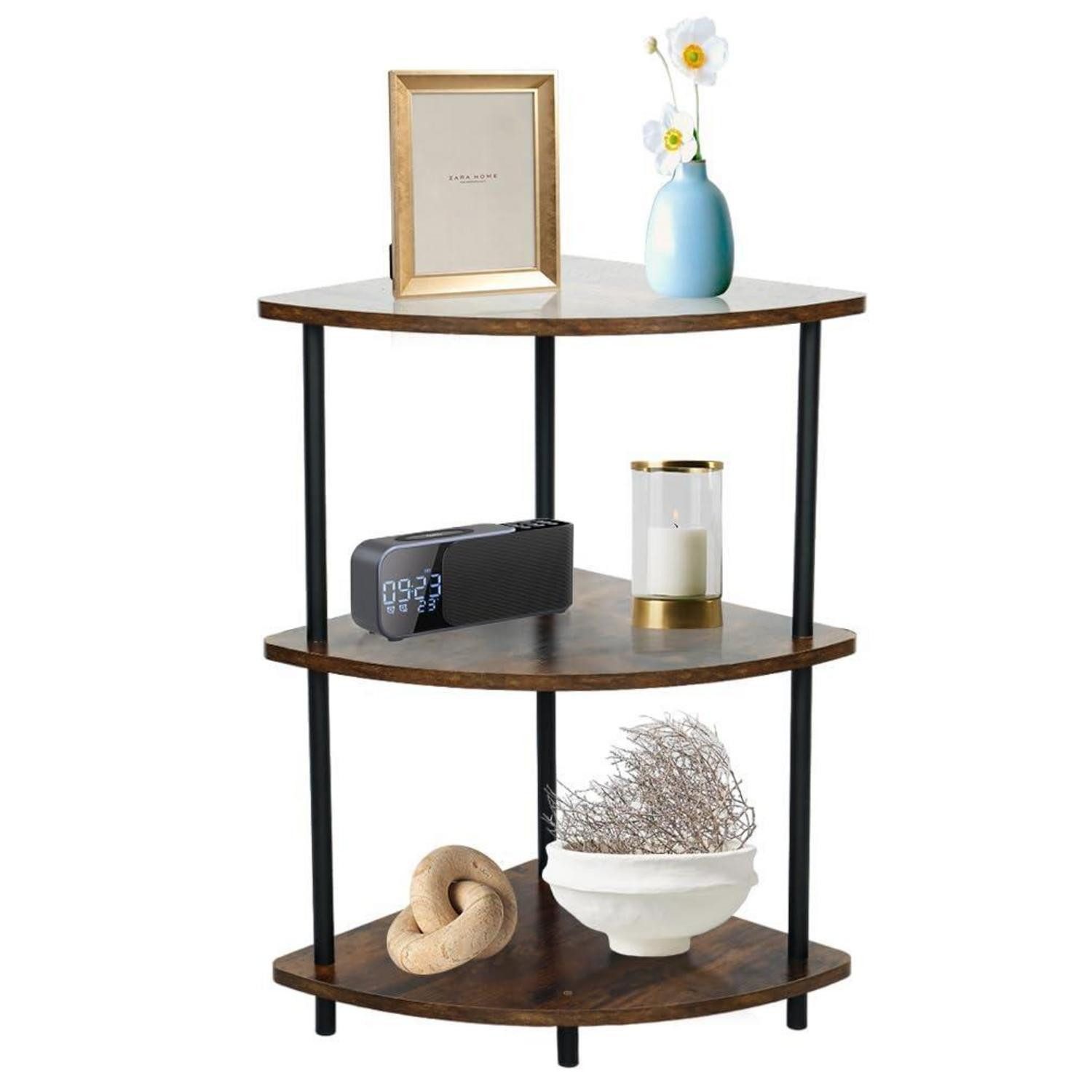 LuxusKollektion Eckregal Eckregal 3 Fach Schwarzbraun