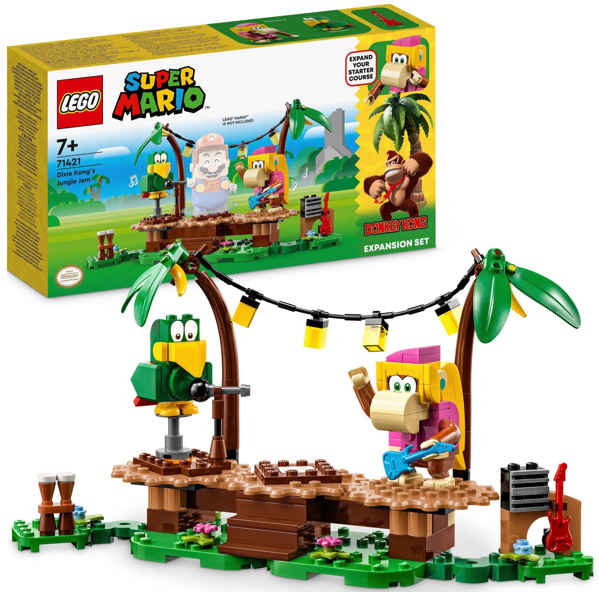 LEGO® Konstruktionsspielsteine Dixie Kongs Dschungel-Jam – Erweiterungsset (71421), LEGO® Super Mario, (174 St), Made in Europe
