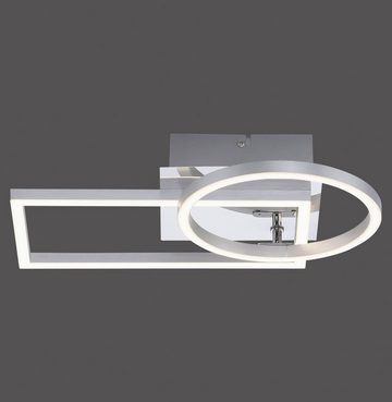 my home LED Deckenleuchte Jorvin, LED fest integriert, Warmweiß, Moderne Deckenlampe stahl L37 x 26 cm, schwenkbar, flache Bauform