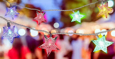 Grundig Lichterkette Grundig Lichterkette Sterne Bunt 100 LED 8 Lichtmodi 9,9m Weihnachtsli