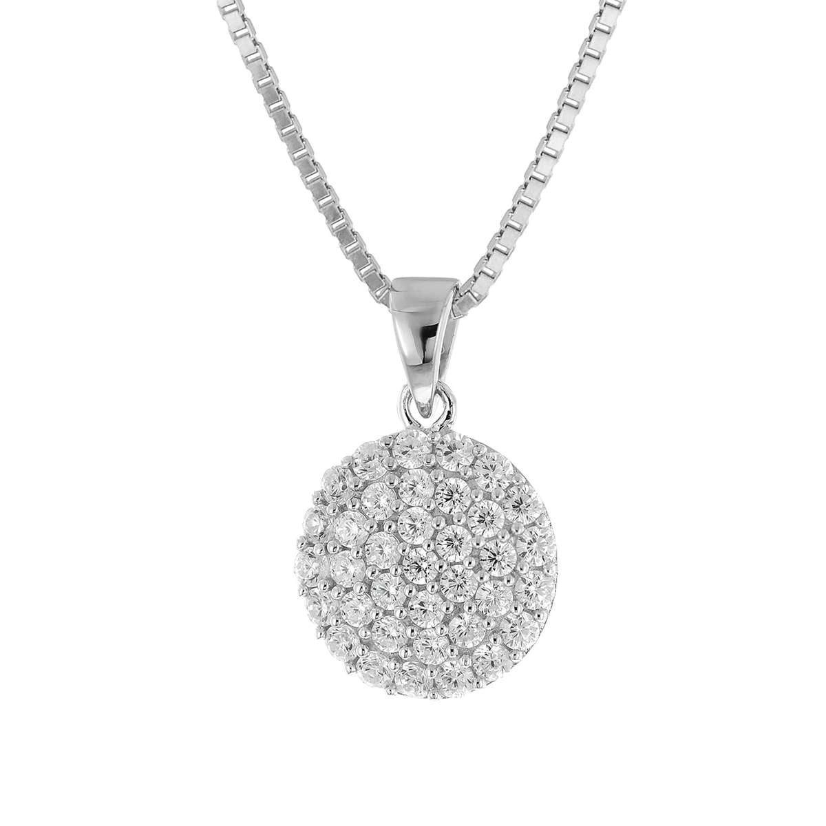 trendor Kette mit Anhänger 41674, für Damen Silber 925 Collier mit Zirkonia