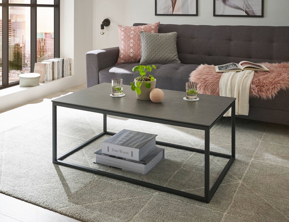 MCA furniture Couchtisch Couchtisch Varna, anthrazit / schwarz, 100x40x60 (no-Set), Breite 100 cm,Tischplatte aus Keramik