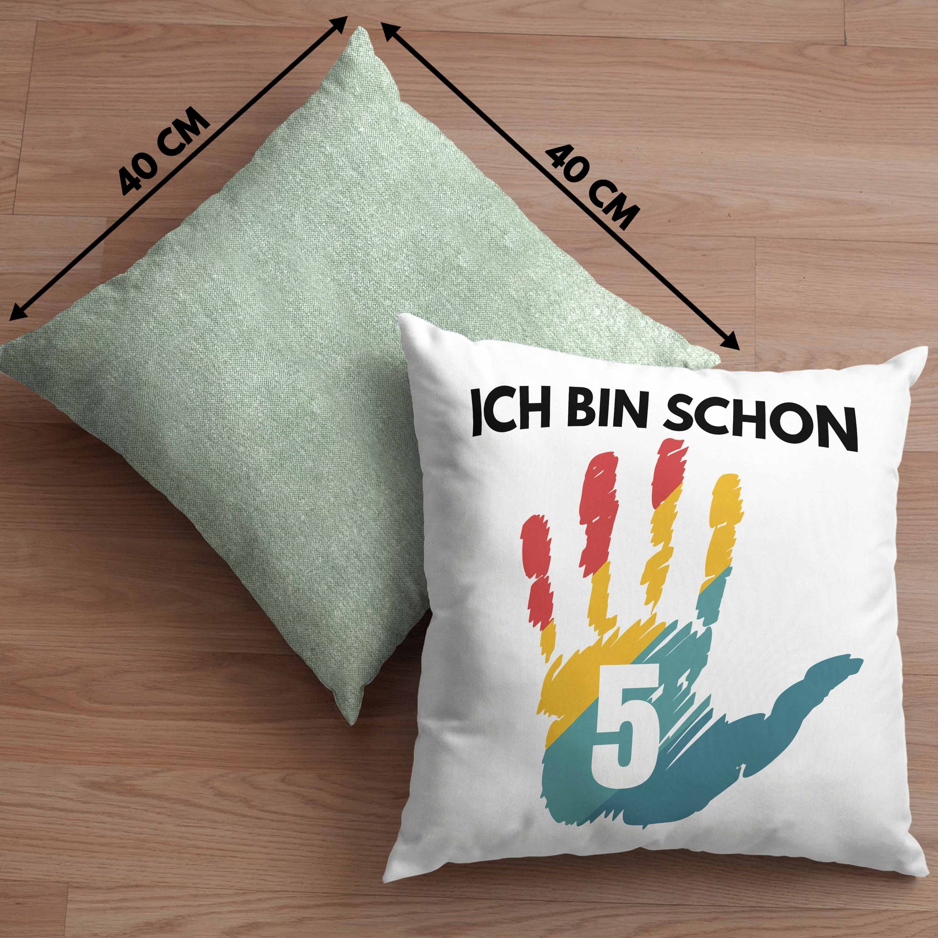 Ich Trendation 5-Jähriger Schon Trendation - Dekokissen Geschenkidee 5 Kissen Grün Füllung Geschenk Mädchen 40x40 mit Bin Dekokissen Junge