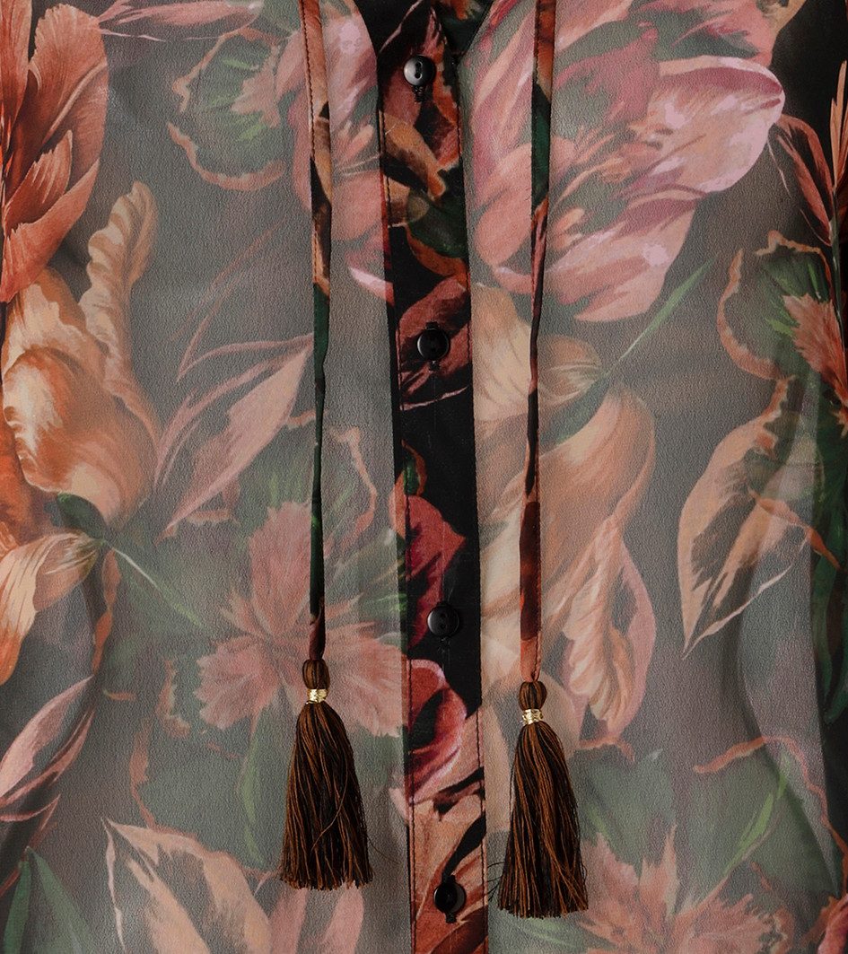 Aniston CASUAL Hemdbluse mit kunstvollem, großflächigen Blüten bedruckt