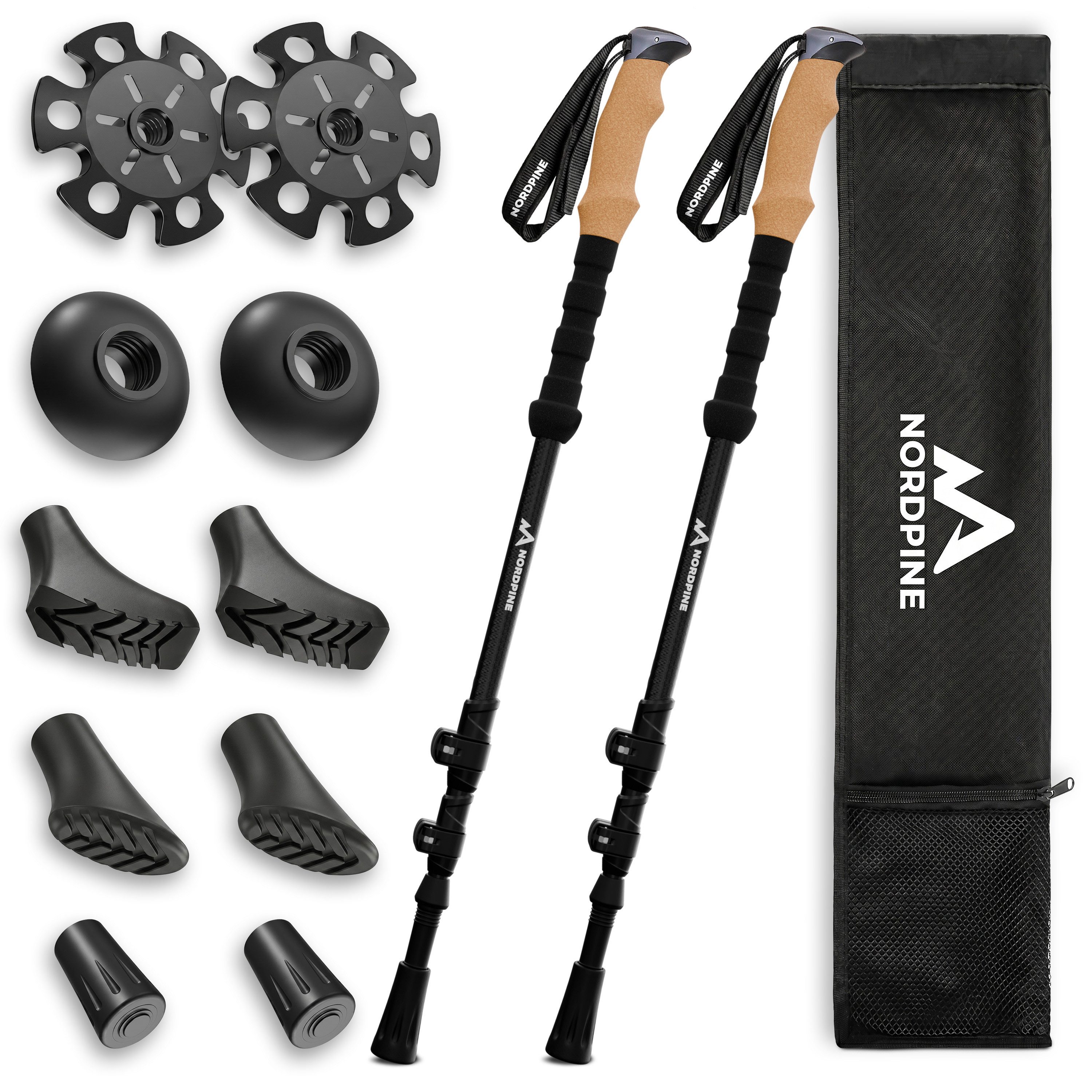 Wanderstöcke Teleskop Wanderstöcke aus Carbon oder Aluminium 65-135cm