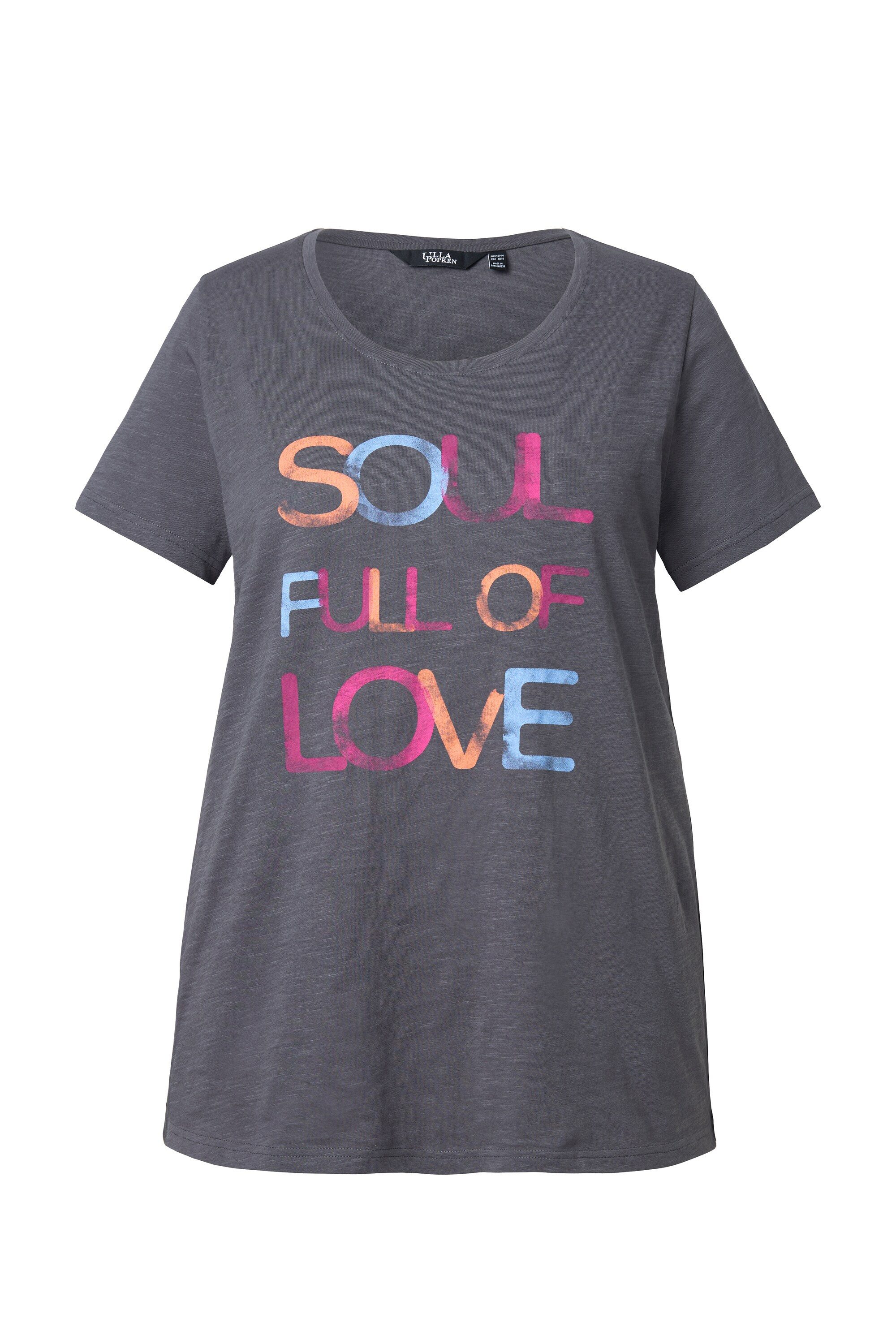 T-Shirt T-Shirt Schriftmotiv Classic Rundhals Halbarm