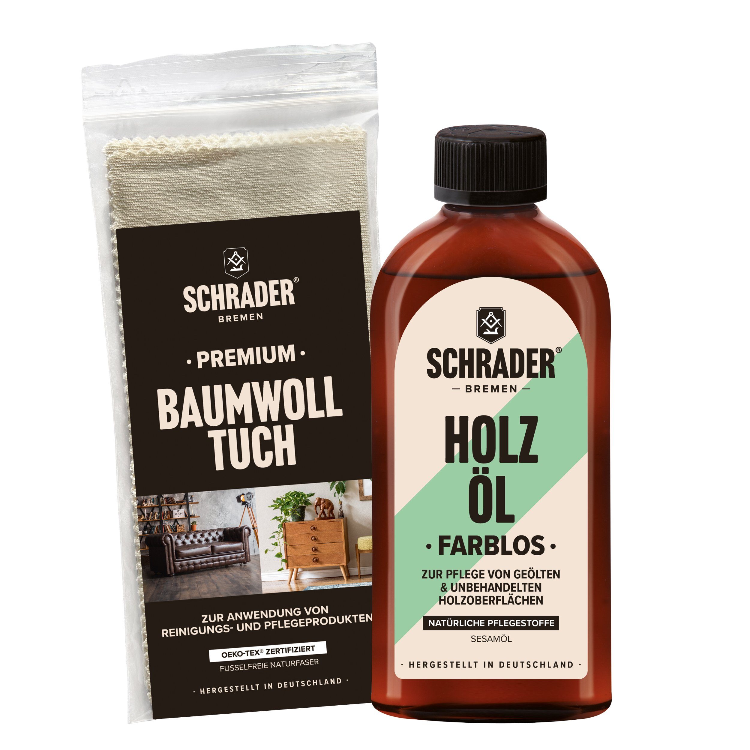 Holzöl Holz Öl + Baumwolltuch - zweiteiliges Set