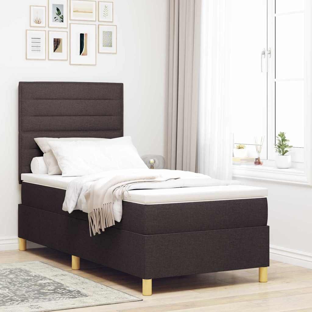 furnicato Bett 203 x 80 x 128 cm Dunkelbraun Massivholz mit RGB-LED (1-tlg), Höhenverstellbares Einzelbett mit RGB-LED-Licht für dein Zimmer
