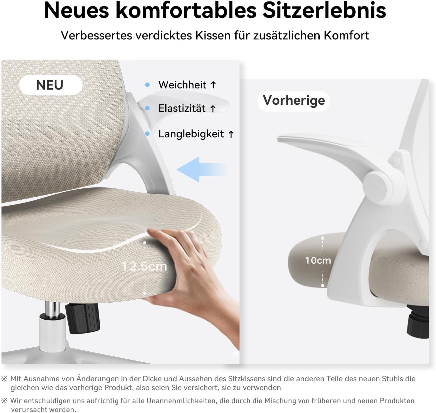 Schreibtischstuhl ergonomisch: Sitz), Bürostuhl Hbada verstellbarem Bürostuhl mit Ergonomischer Schreibtischstuhl (Bürostuhl Arbeitsstuhl Drehstuhl