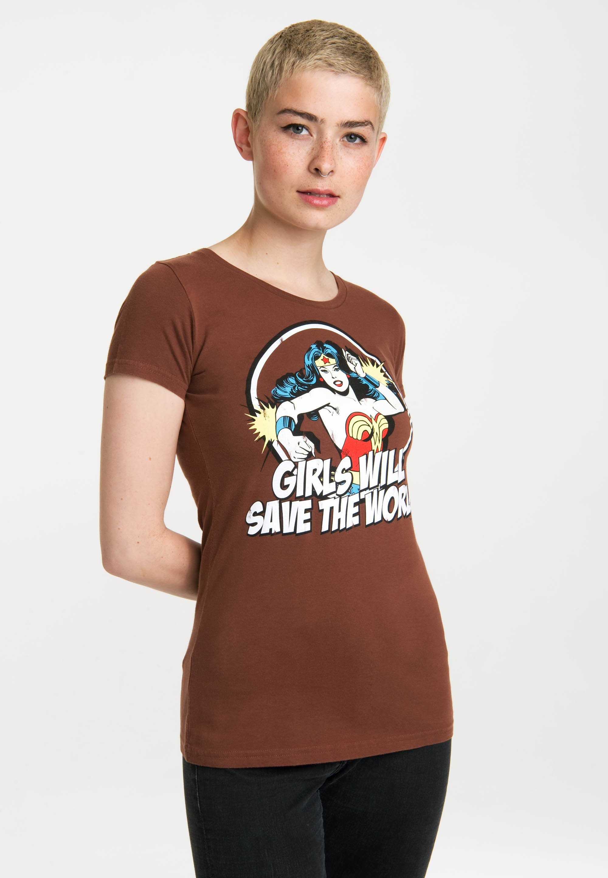LOGOSHIRT T-Shirt DC - Wonder Woman - Girls Will mit Wonder Woman-Print