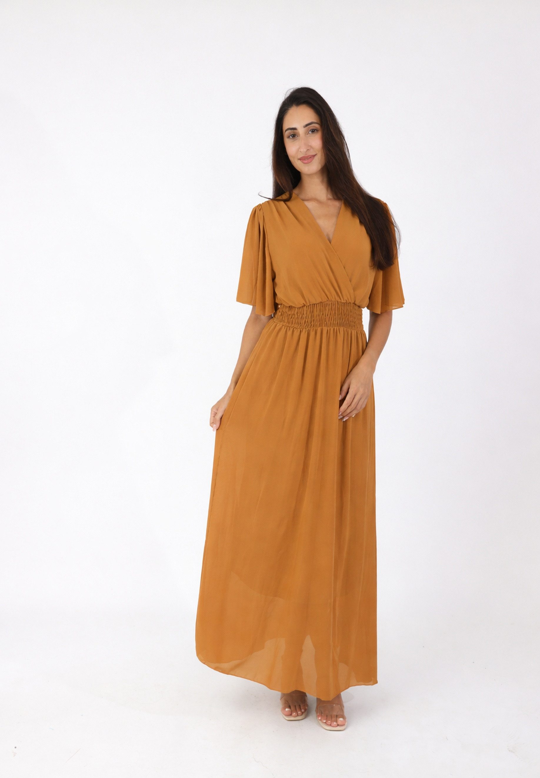 Elara Maxikleid Damen Sommer Maxikleid mit V-Ausschnitt Elegant
