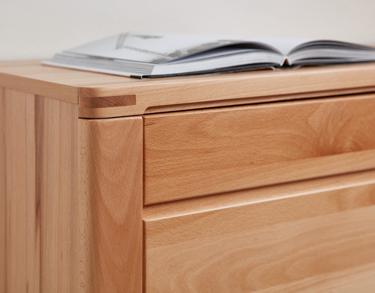 Innostyle Sideboard NATURE ONE, Kernbuche teilmassiv, 3 Holztüren, 3 Schubladen, Soft-Close, B 190 x H 86 x T 45 cm