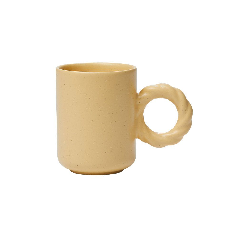 NEOFLAM® Tasse Better Finger Keramiktasse Twist - 300ml Gelb, Keramik, 100% natürliche Keramik, Frei von PFOA, Blei & Cadmium