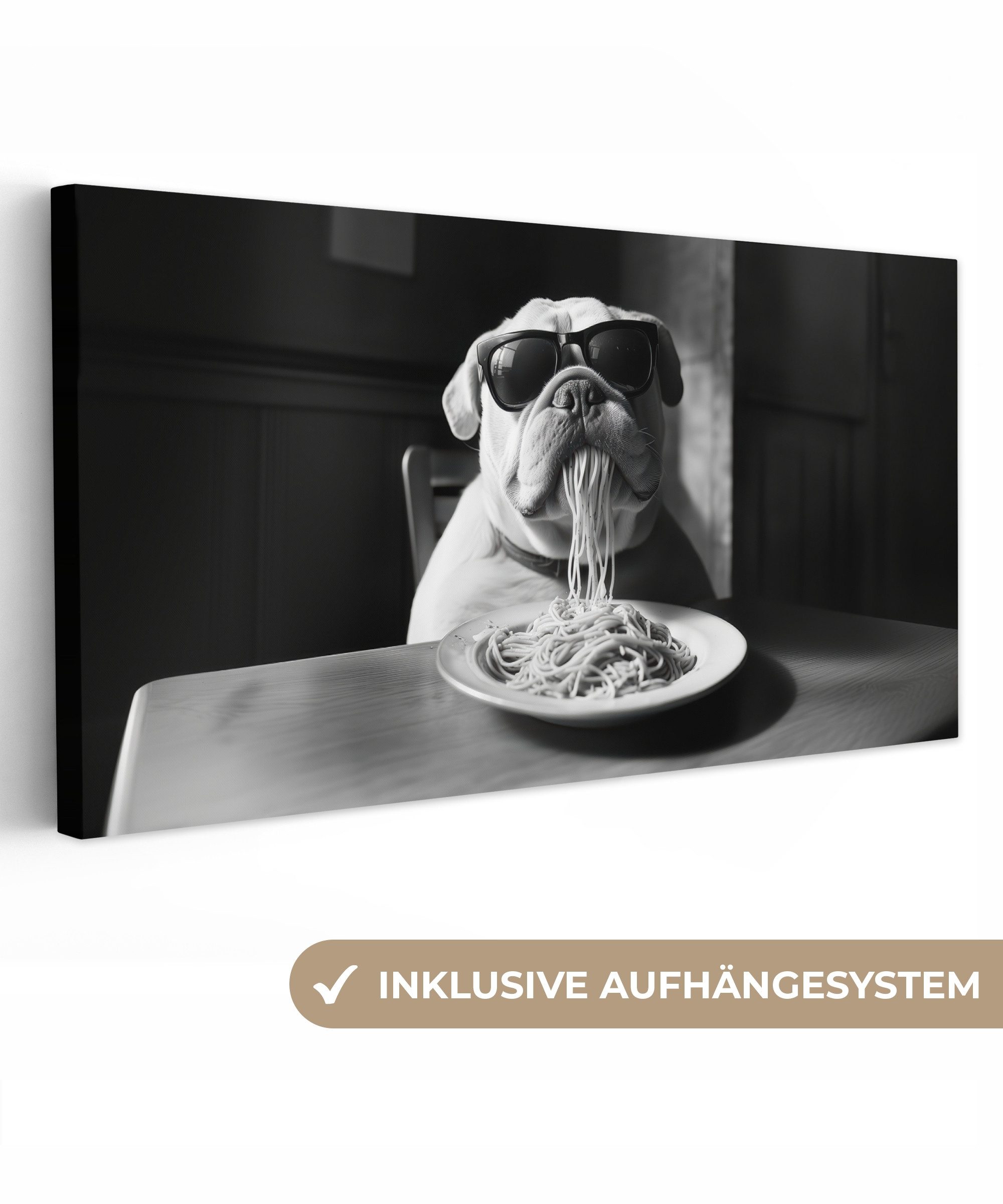 OneMillionCanvasses® Leinwandbild Panorama Hund - Bulldogge günstig online kaufen