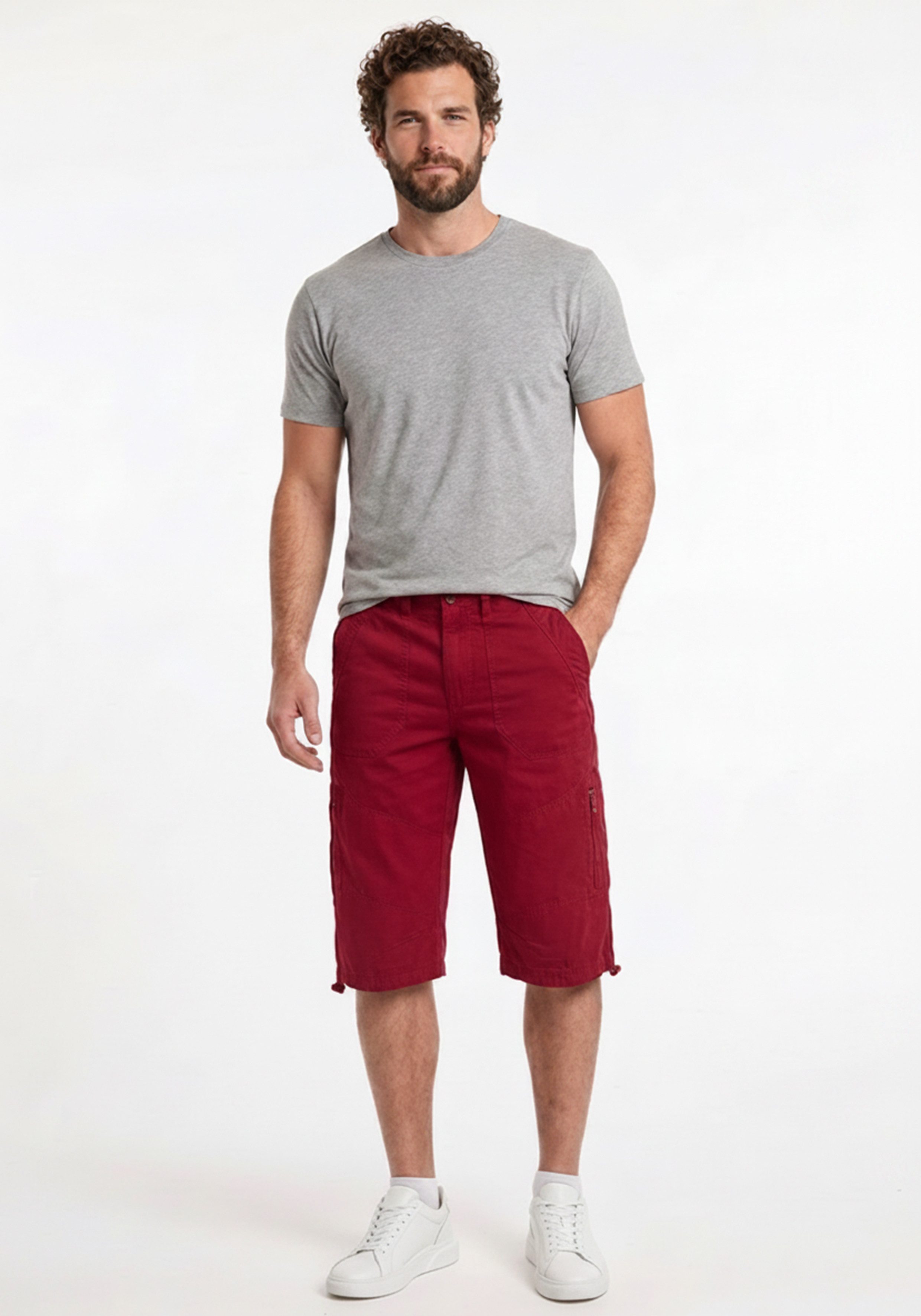 Man's World Cargobermudas Knielang mit vielen Details