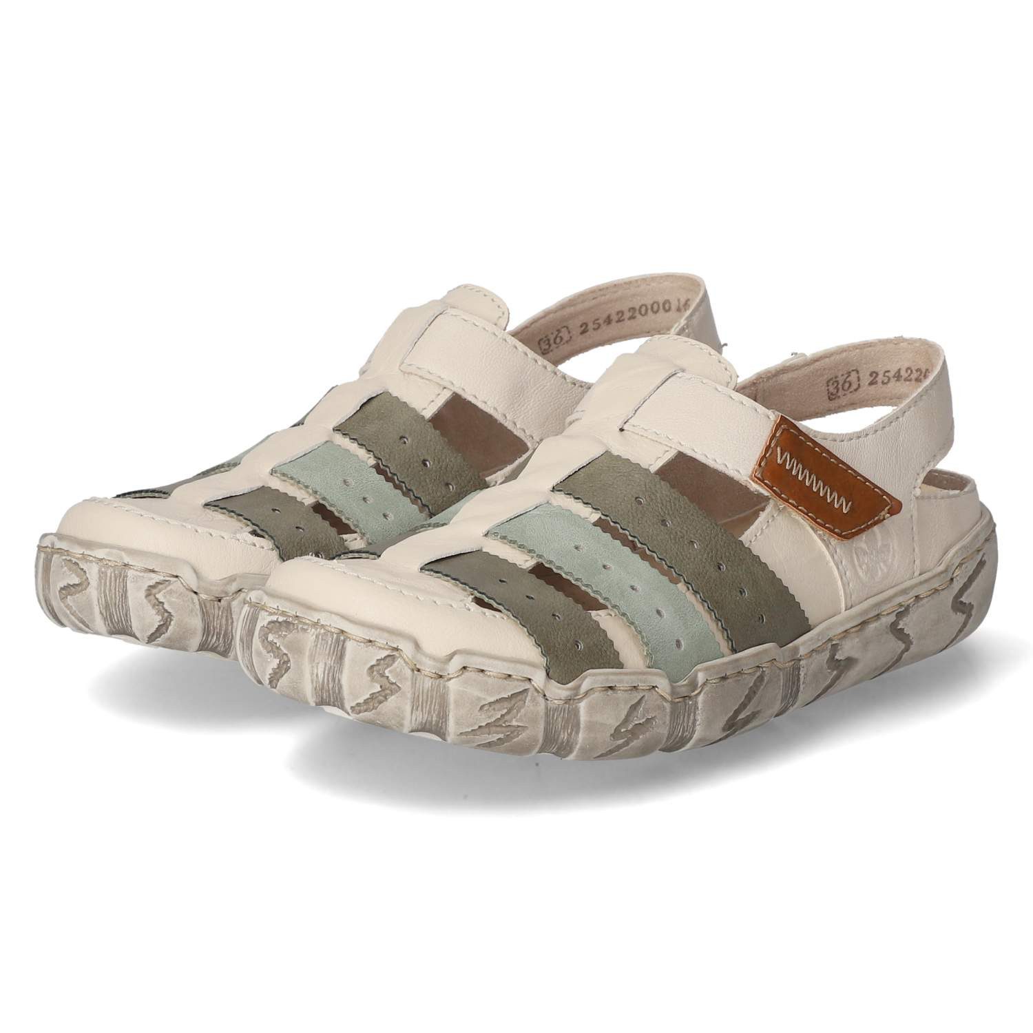 Rieker Rieker L0379-90 Damen Leder und Synthetik beige Slipper günstig online kaufen