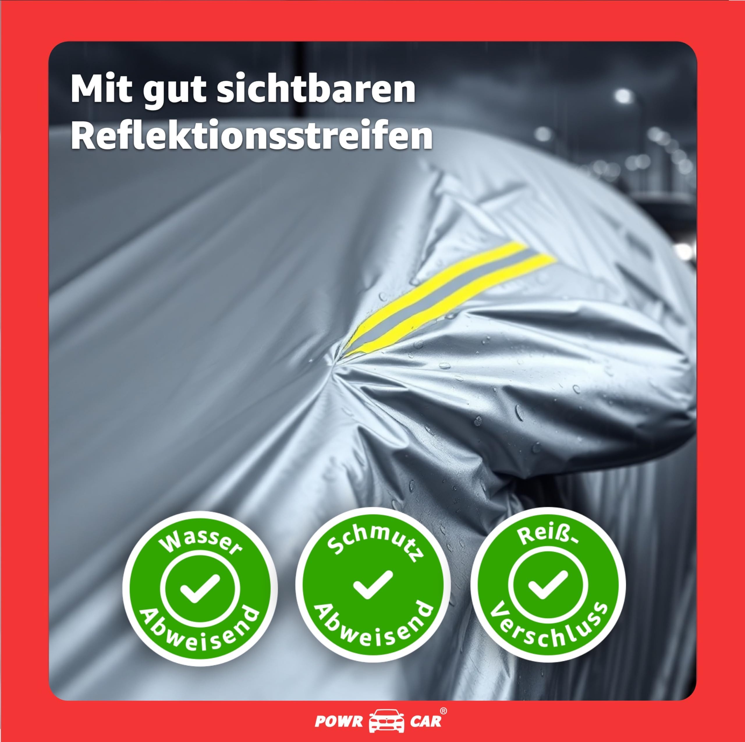 POWR Car Autoplane Universale Autoschutzhülle - Autoabdeckung - wasserdichte Autoplane (Packung, 1-St)