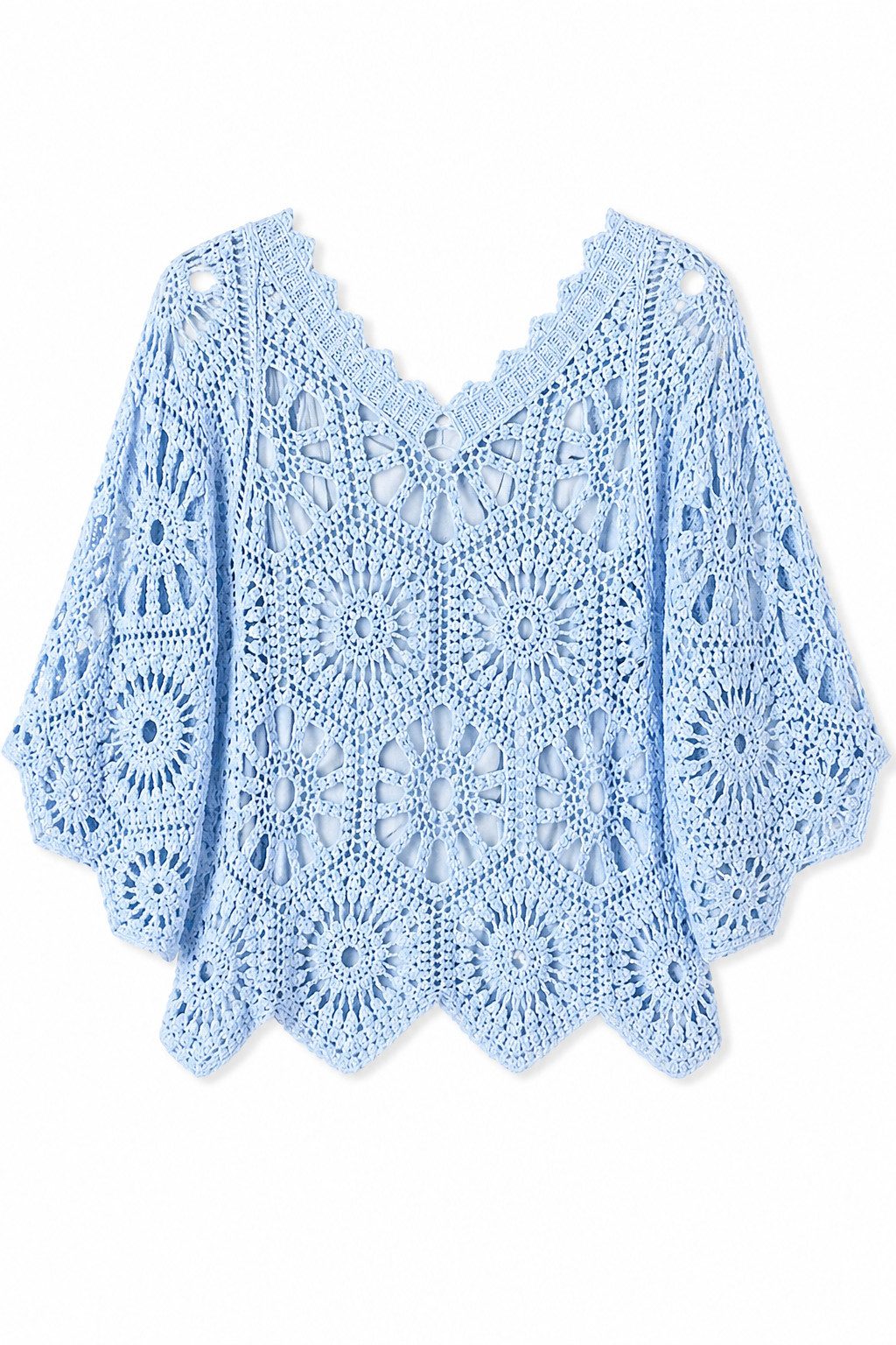 ITALY VIBES - Häkelshirt - Spitzenshirt - ITALY VIBES - Boho - Oversize ONE SIZE- passend für Größen S - L