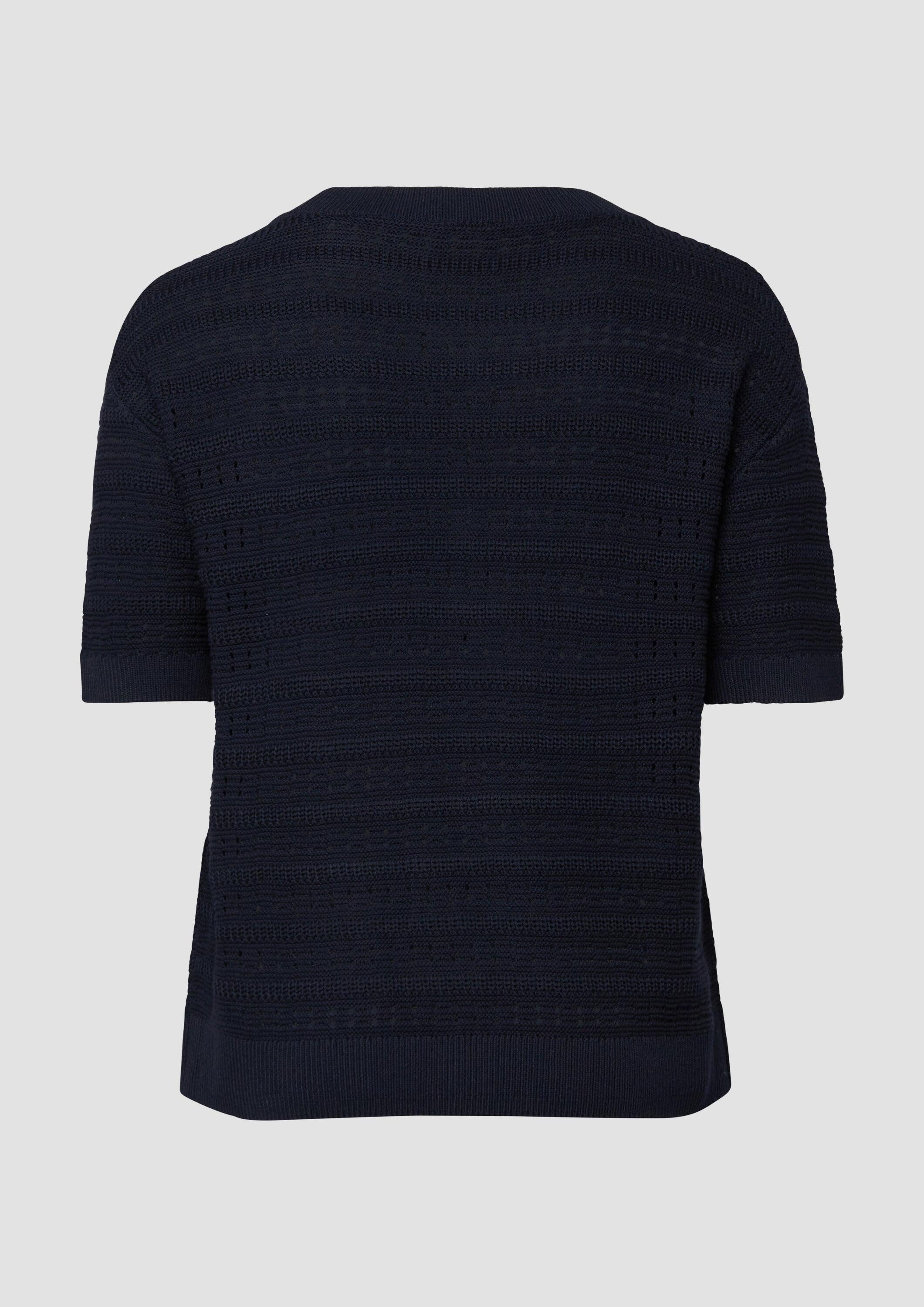 s.Oliver Kurzarmpullover Strickpullover Ajour-Pullover mit Halbarm günstig online kaufen