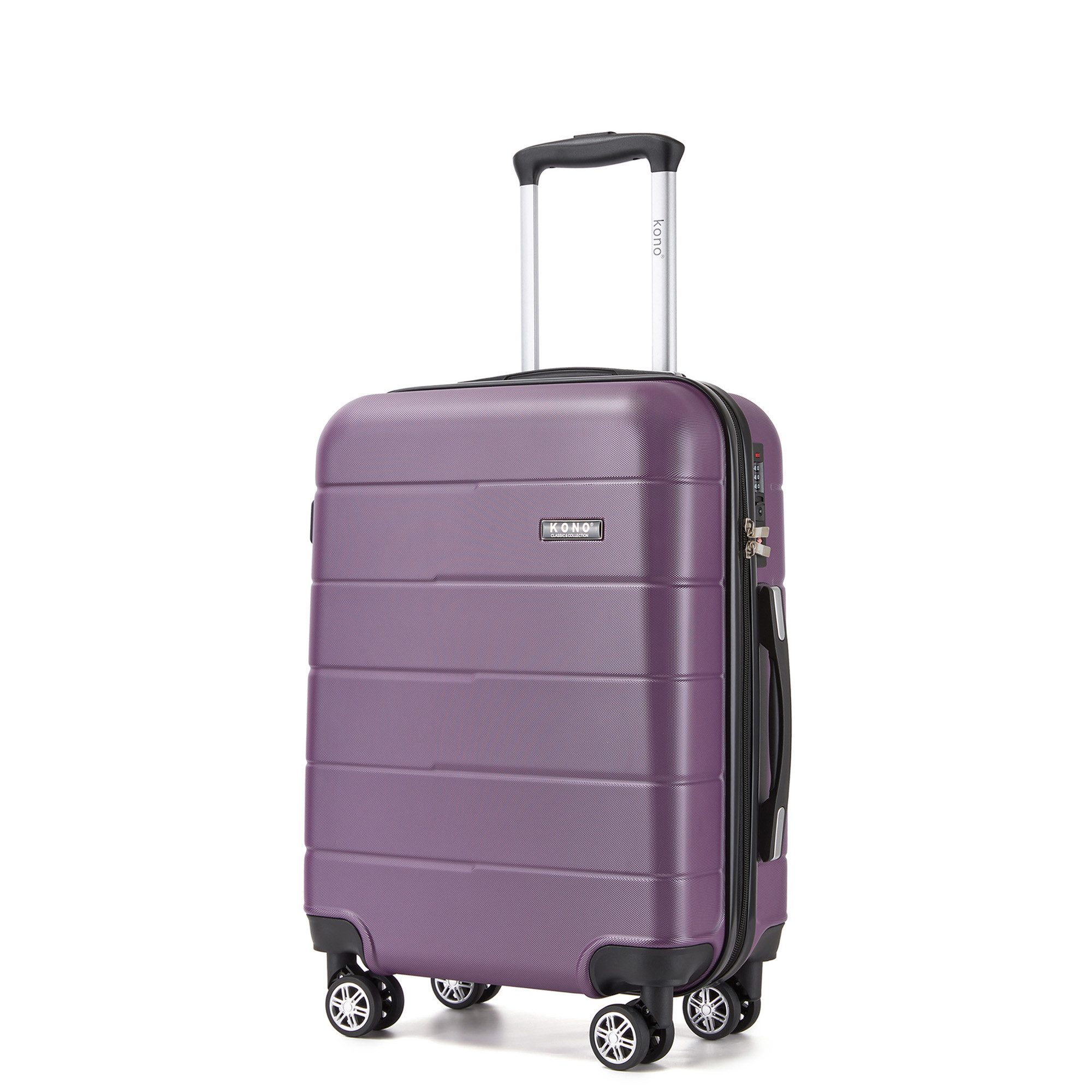 KONO Hartschalen-Trolley, ABS+PC, 4 Doppelrollen, TSA‑Zahlenschloss geeignet für Ryanair