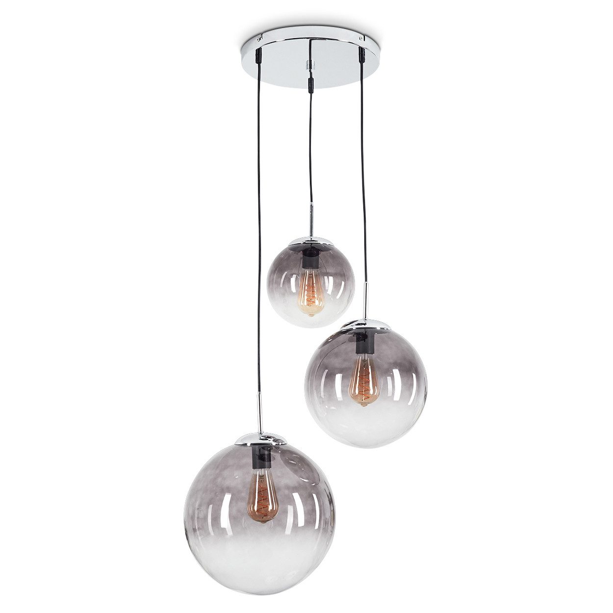 hofstein Hängeleuchte »Arola« runde Hängelampe aus Metall in chrom, ohne Le günstig online kaufen