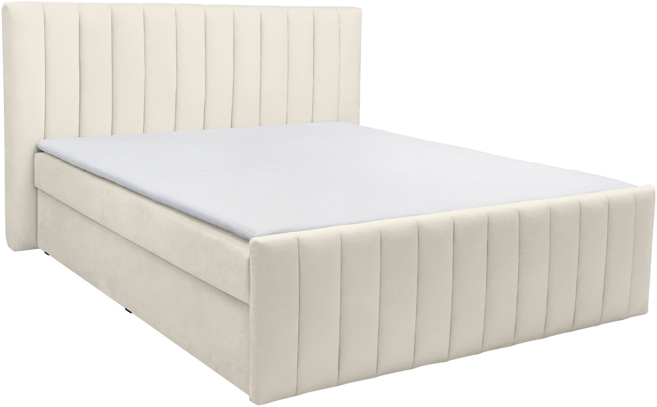 Home affaire Boxbett EFFY, Stauraumbett mit Bettkasten, TFK-Matratze H2-H4, inkl. Topper, weicher Bezugsstoff, Liegefläche 180 cm x 200 cm – Bild 2 von 5