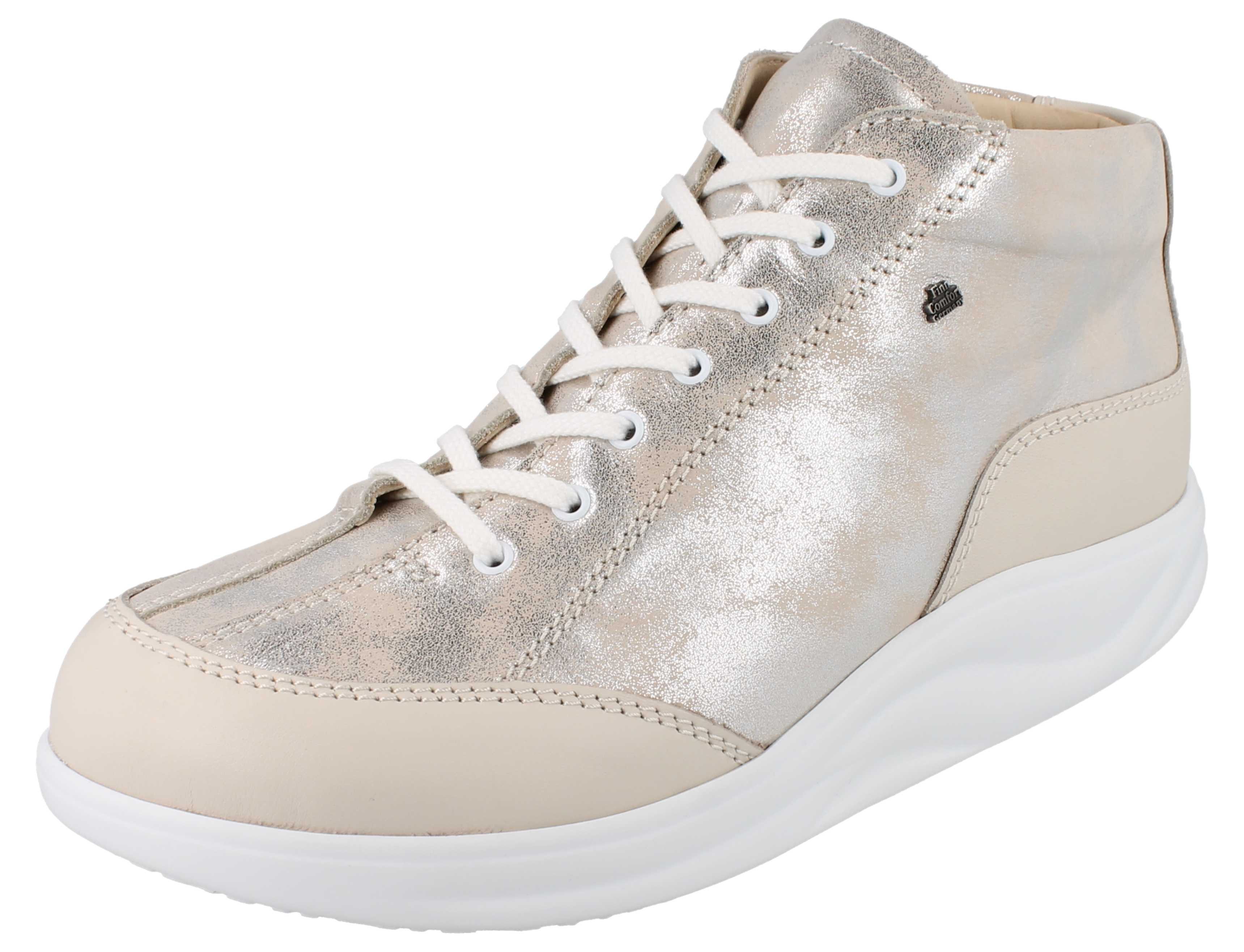Finn Comfort FINN COMFORT FINNAMIC Machida Damen Schnürer knöchelhoch beige silber Stiefel