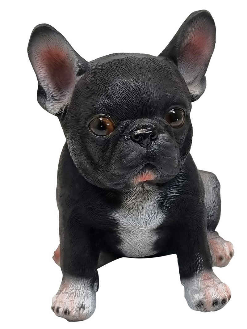 Fachhandel Plus Dekofigur Französische Bulldogge schwarz sitzend