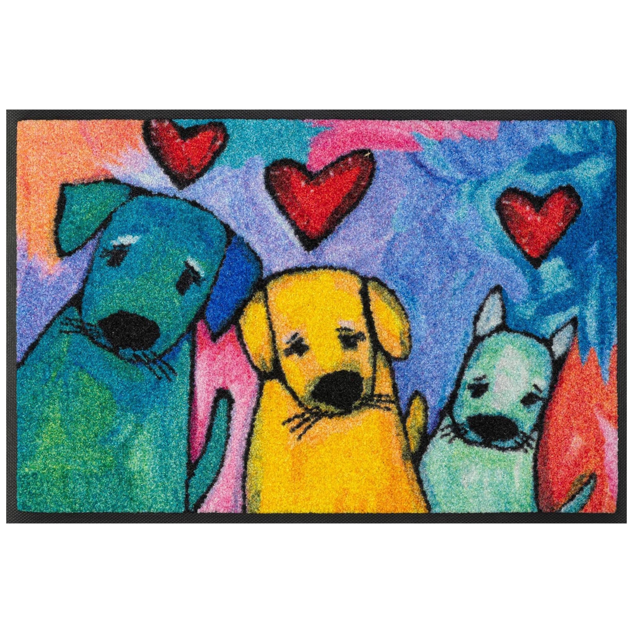 Floornovo Fußmatte Floornovo Schmutzfangmatte Hundefigur waschbare Fussmatte, rechteckig, rutschfest