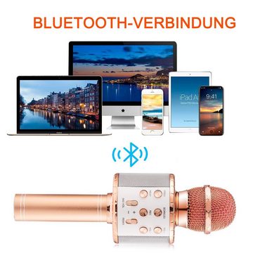 GelldG Mikrofon Drahtloses Bluetooth-Mikrofon, tragbares KTV Lautsprecher Recorder