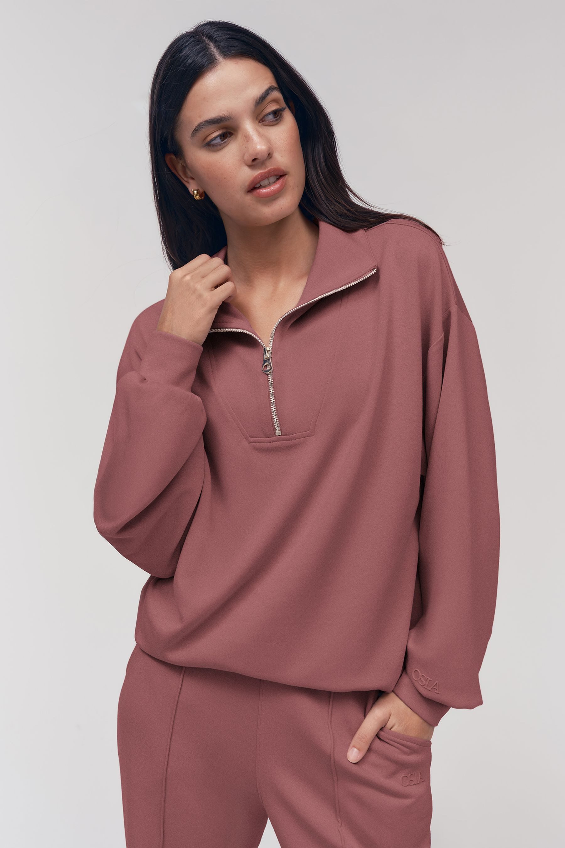 Osia Sweater OSIA Sweatshirt mit 1/4-Reißverschluss (1-tlg)