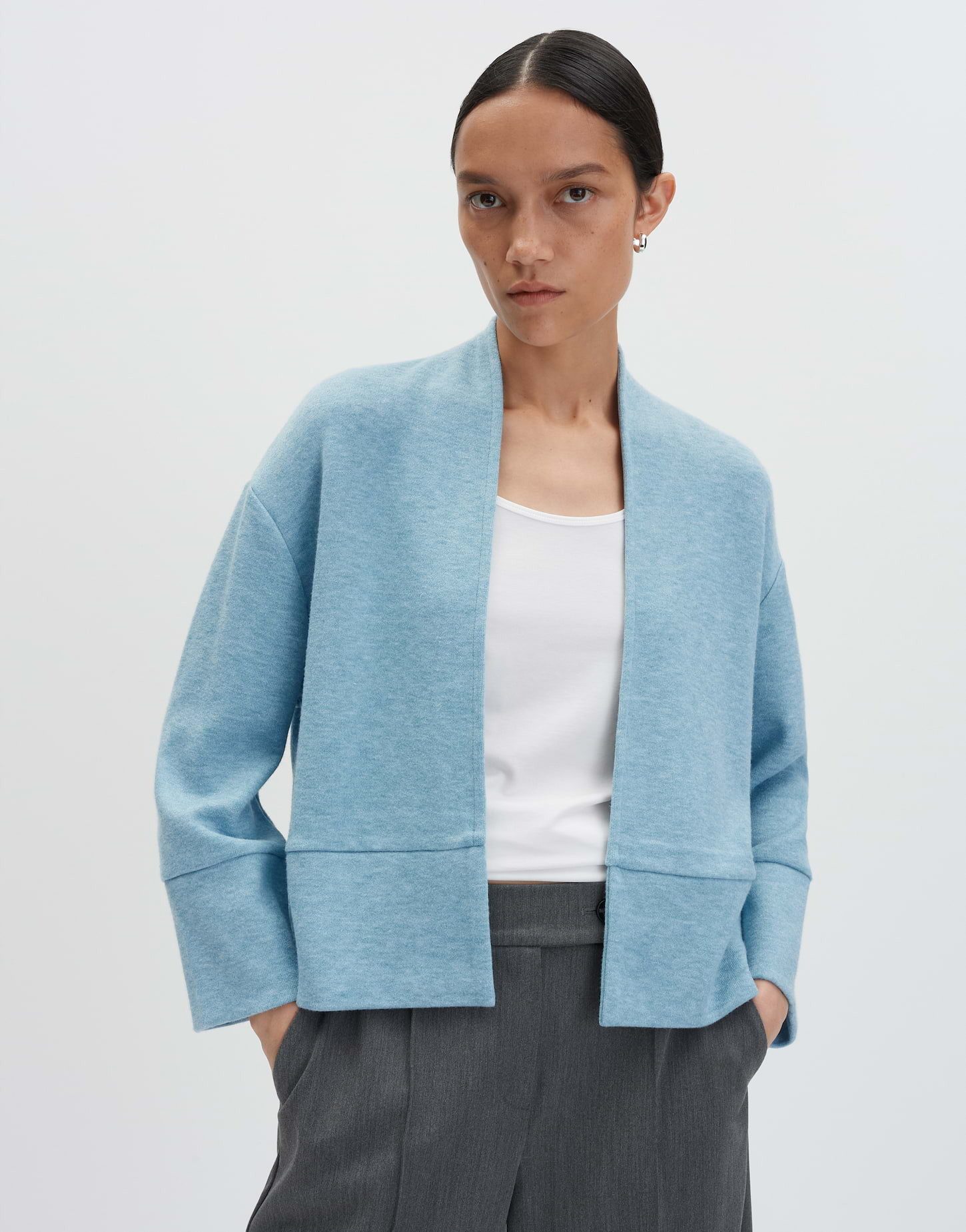 someday Sweatjacke Ulison lockere Passform, Boxy Silhouette, Mélange-Effekt günstig online kaufen