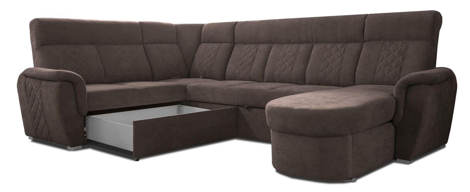 Polster Sofa Relax Ecksofa Braun Couch Wohnlandschaft Ecksofa, JVmoebel U-form Modern Luxus
