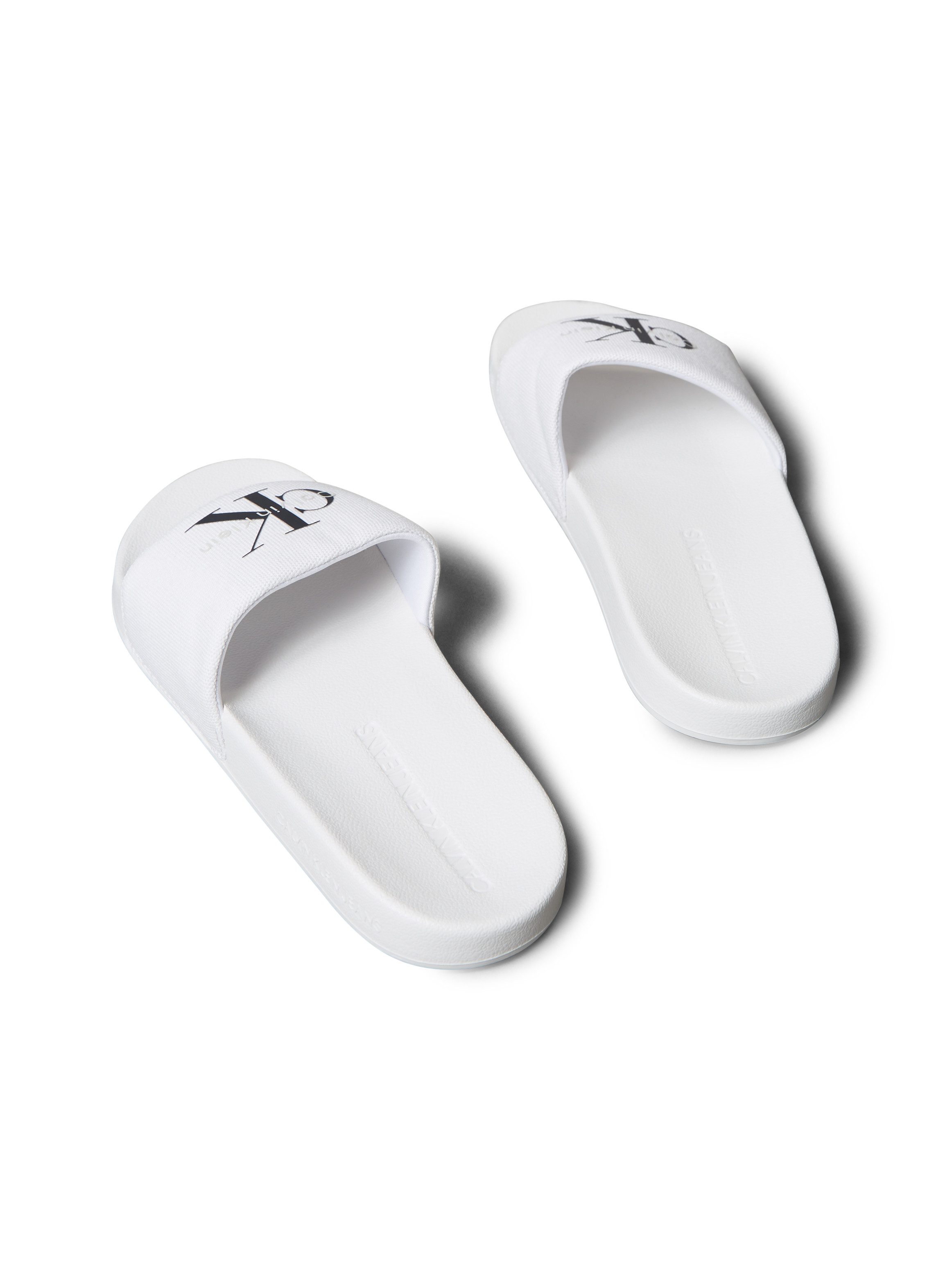 Calvin Klein Jeans SLIDE MONOGRAM WN LOGO CK Badepantolette Strandschuh, Pool Slides, Badeschuh, Flat mit Logo
