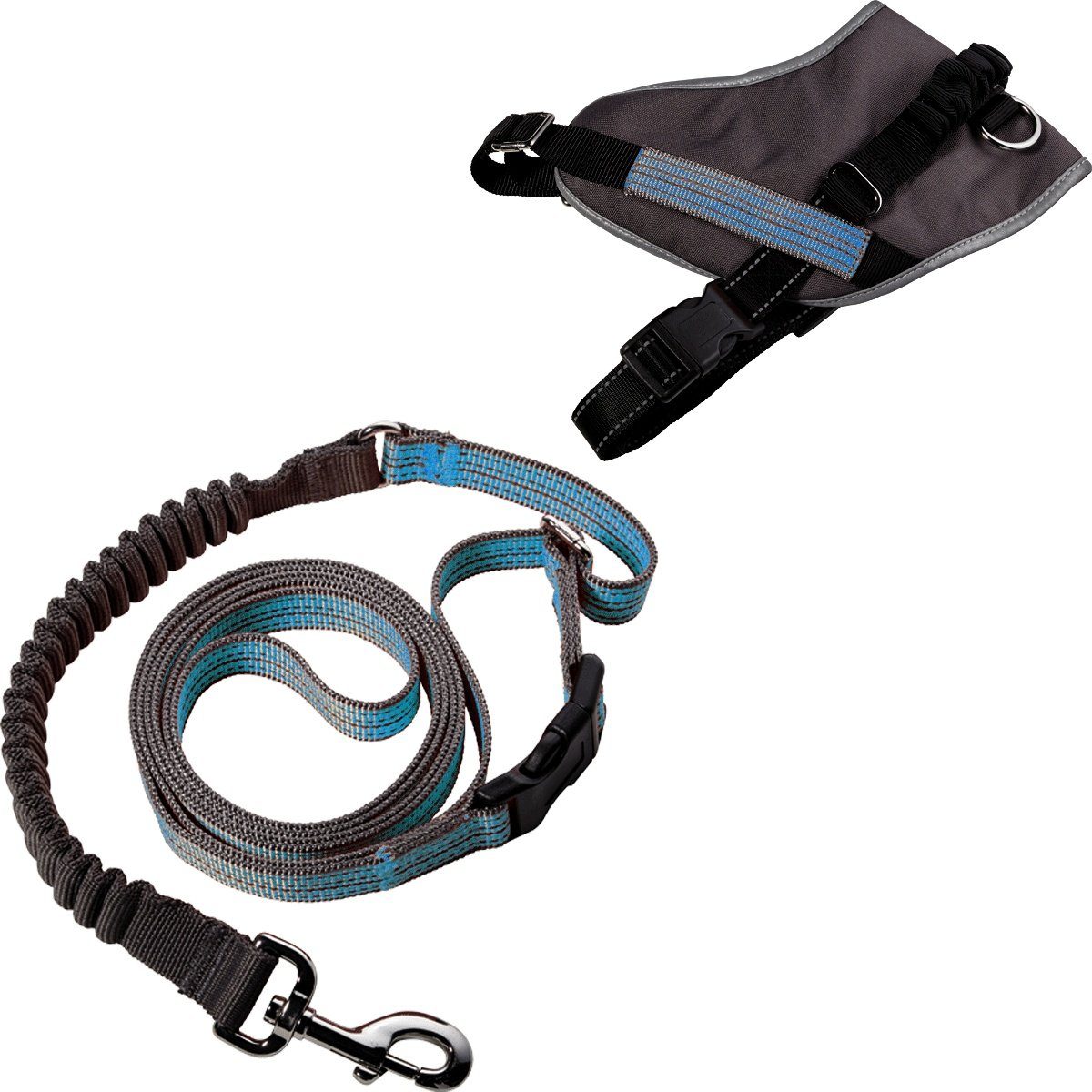 Hundeleinen-Führungsstange Hundegeschirr + Leine XL B102 blau
