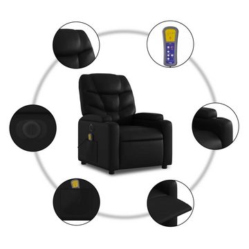 vidaXL Sessel Massagesessel mit Aufstehhilfe Elektrisch Schwarz Kunstleder Relaxstuh