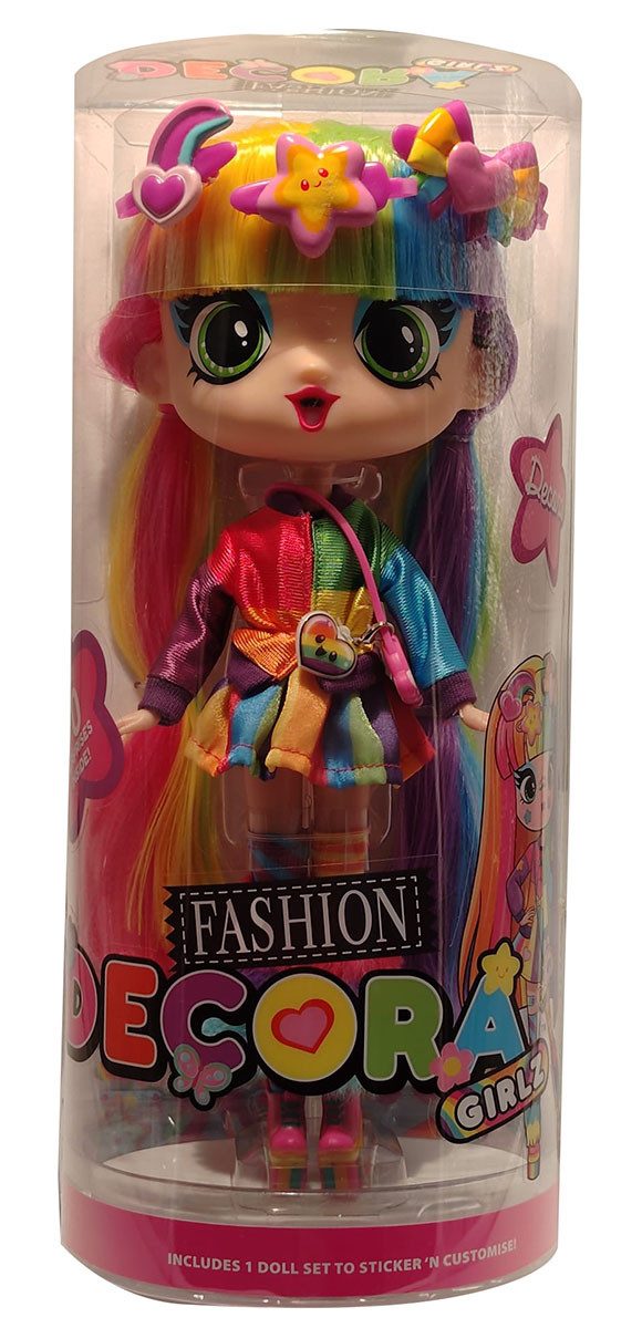 John Adams Stehpuppe Fashion Decora Girlz - Decora - Modepuppe mit Tasche, Haarspangen