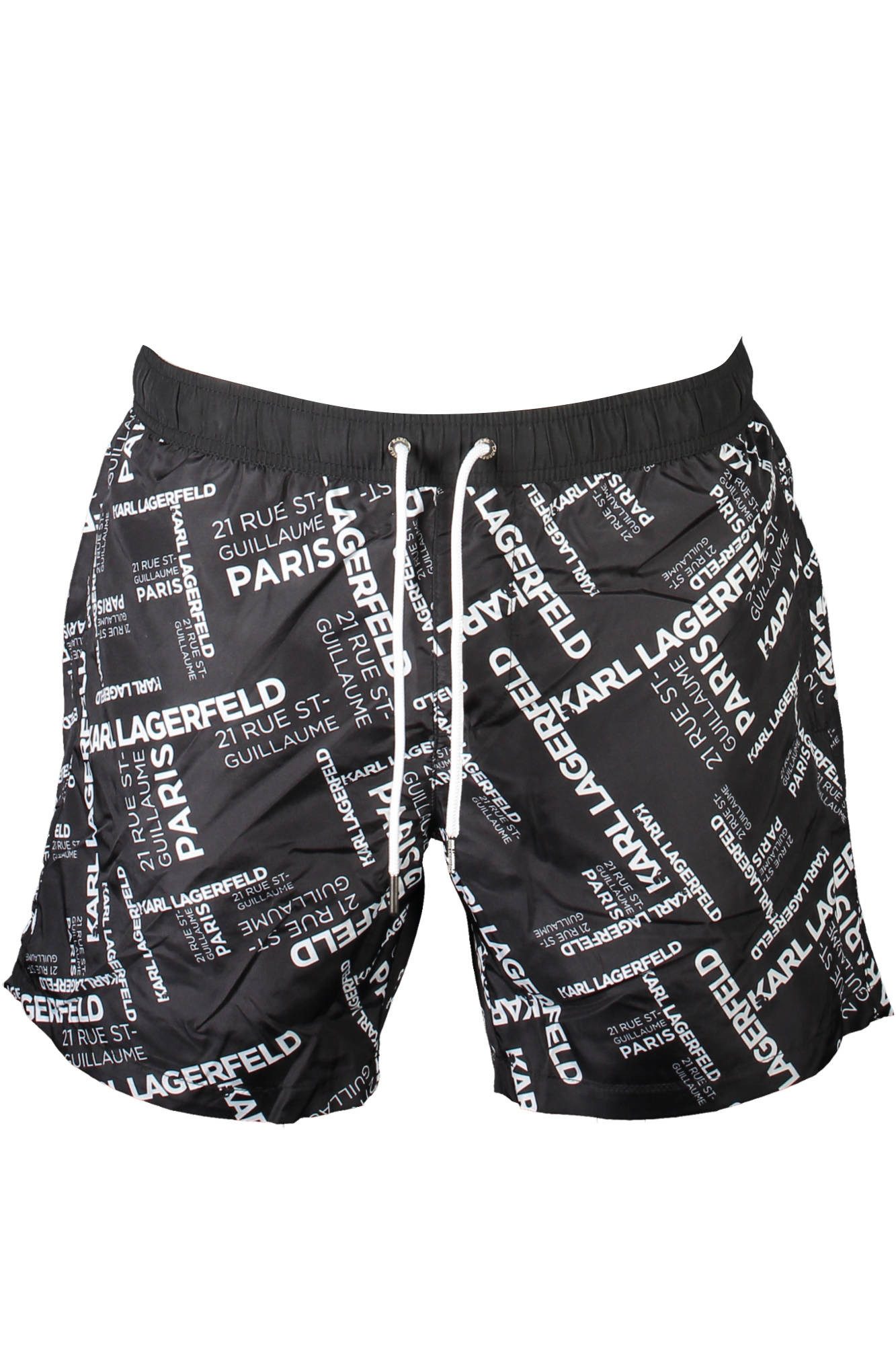 KARL LAGERFELD Badeshorts Elegante Badeboxer für Herren in Schwarz mit Kontrast-Details