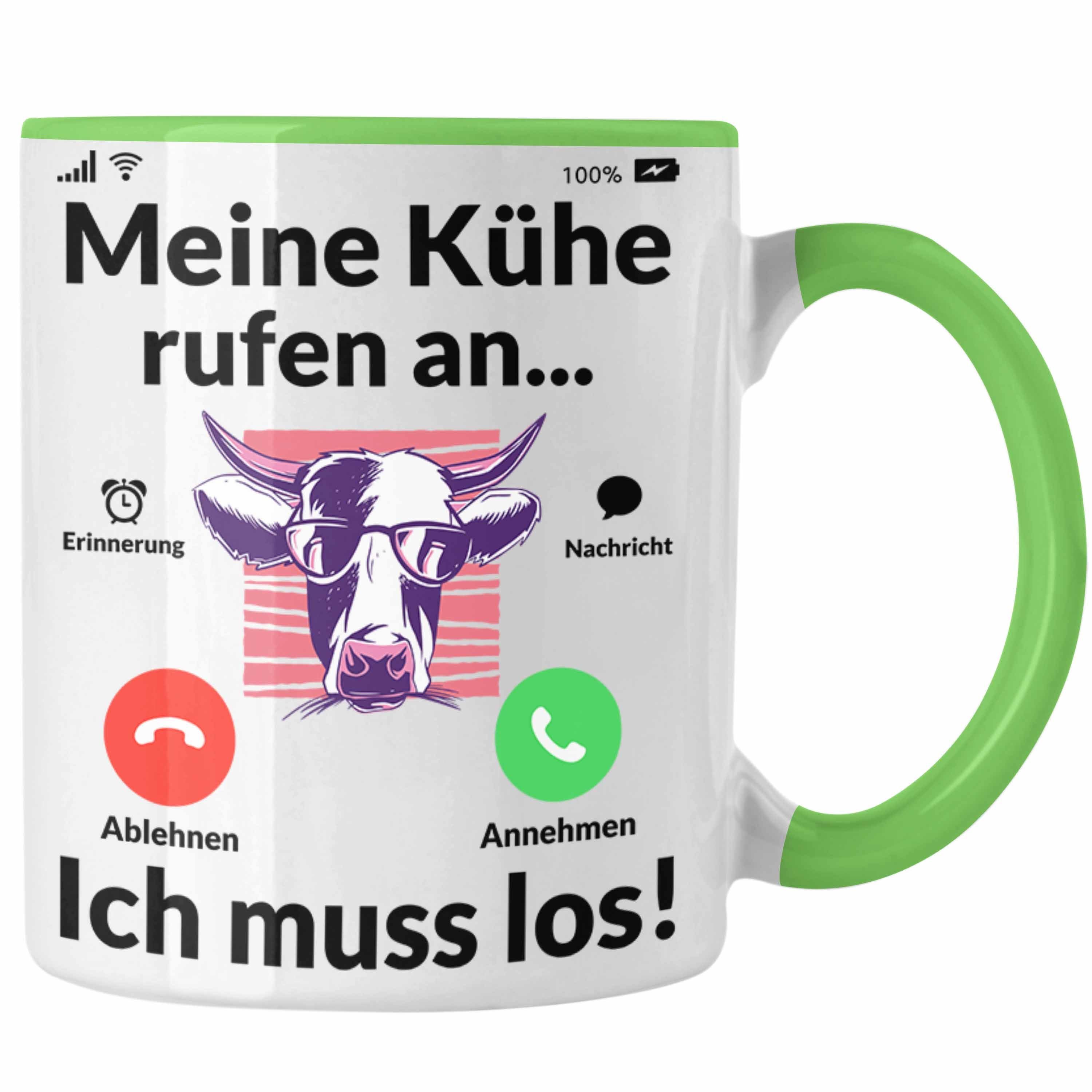 An Bauer Kühe Trendation Kuh Tasse - Grafik Landwirt Geschenk Geschenkidee Meine Tasse Landwirtin grün Rufen Trendation