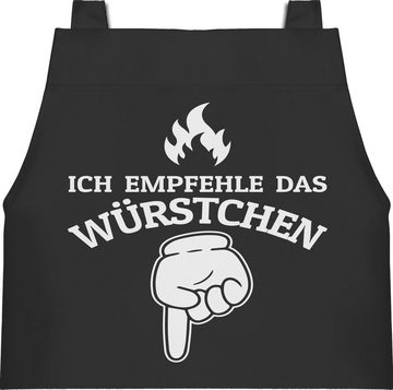 Shirtracer Kochschürze Ich empfehle das Würstchen - Lustiges Geschenk für Grillfans Vatertag, (1-tlg), Grillschürze Herren Männer