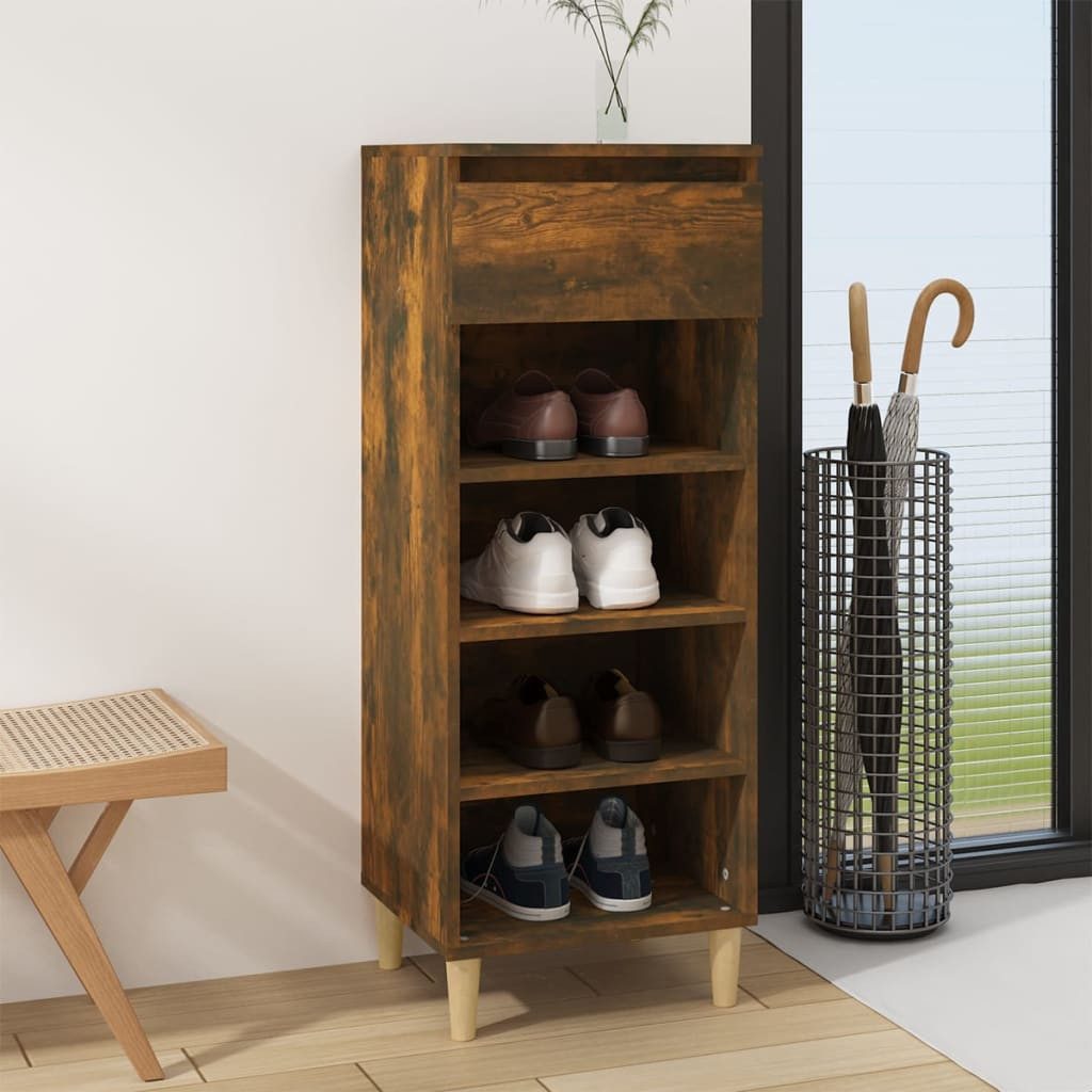 vidaXL Schuhschrank NA Schuhschrank Räuchereiche 40x36x105 cm Spanplatte