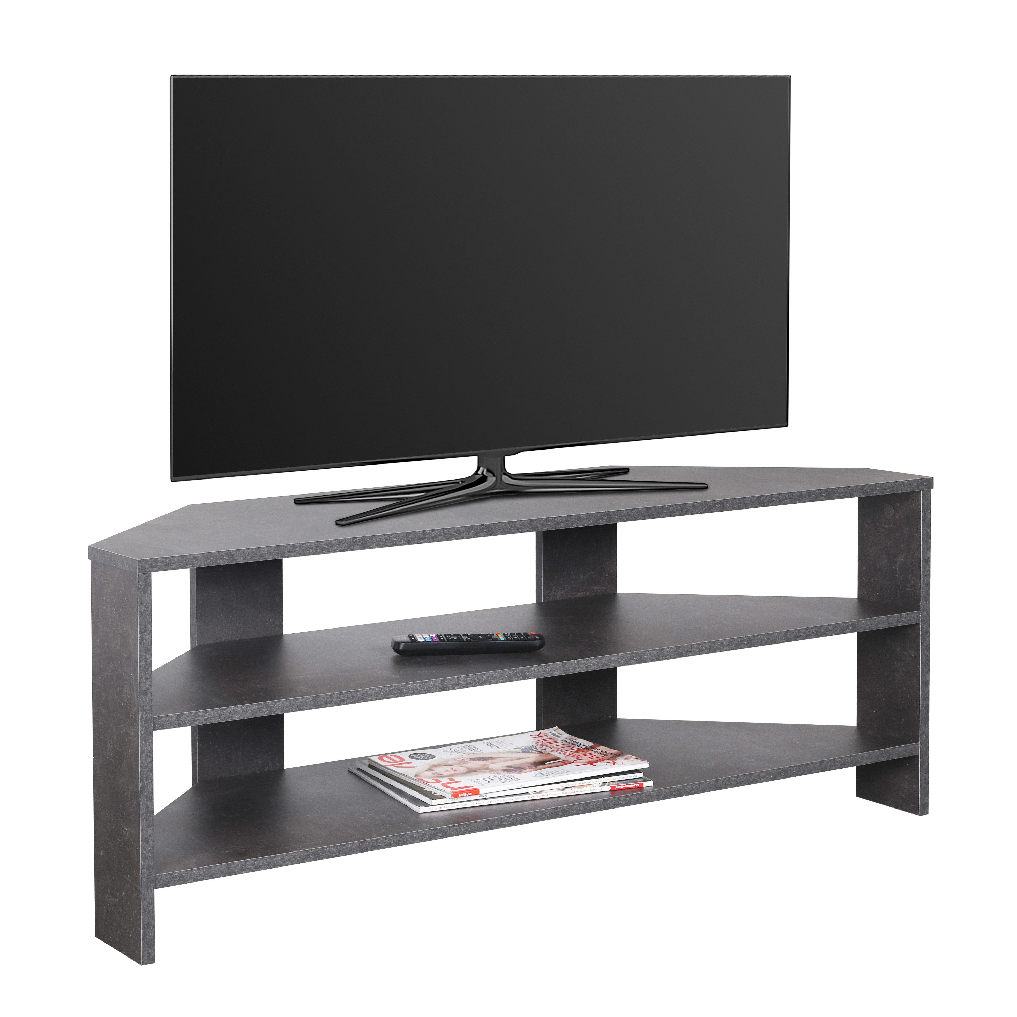 RICOO TV-Regal WM069-BG, 1-tlg., Fernseher Lowboard Regal Ecke Fernsehtisch Eckregal Wohnzimmer Ablage
