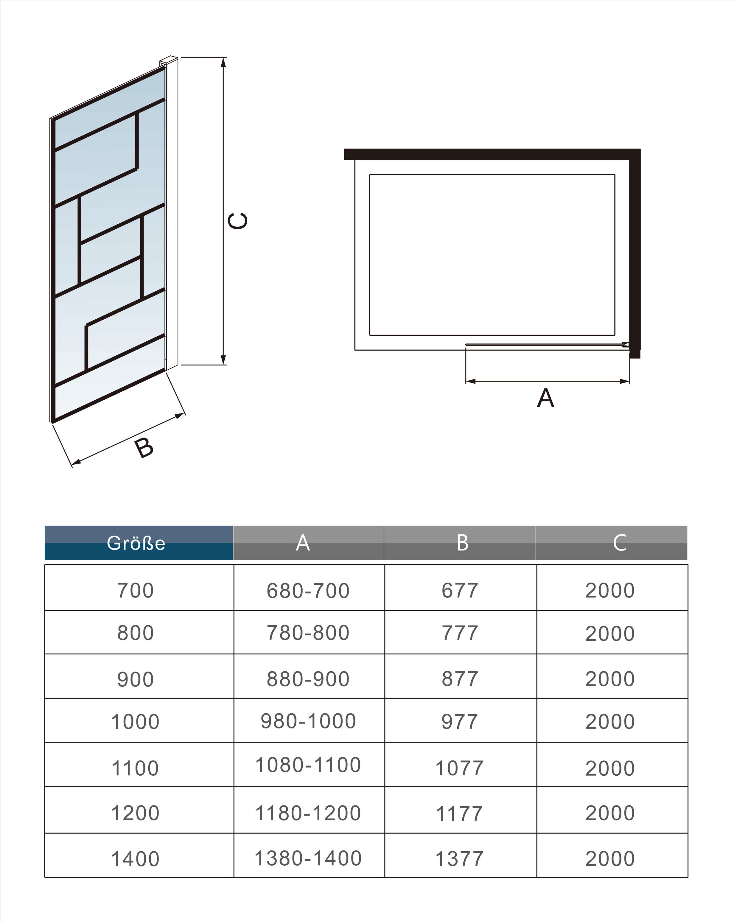 duschspa Walk-in-Dusche Nano ESG Unregelmäßige Streifen Duschwand Duschglas günstig online kaufen