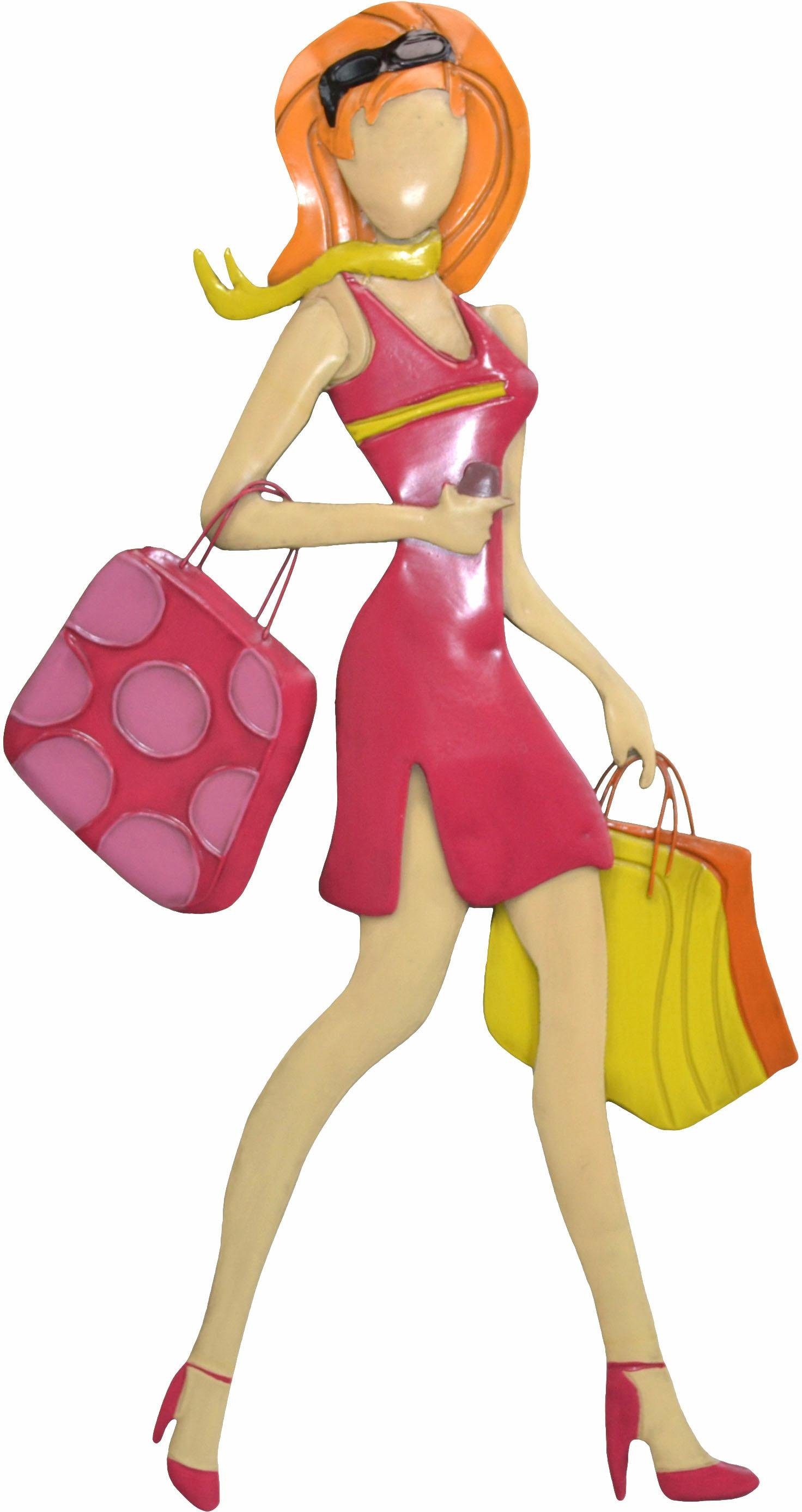 HOFMANN LIVING AND MORE Wanddekoobjekt Shopping 2, Wanddeko, aus Metall günstig online kaufen